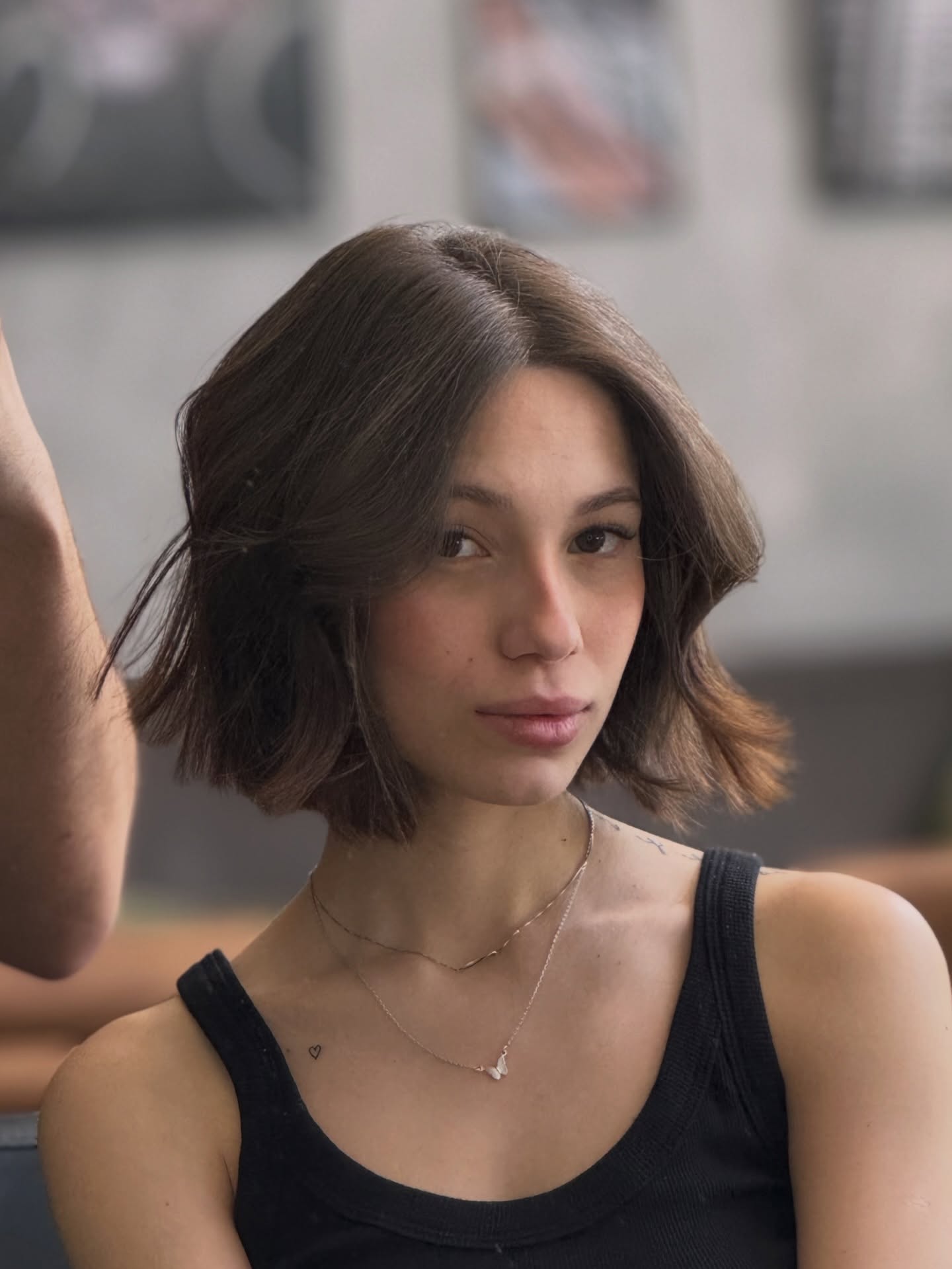 Jaw-Length Curtain Bob with Beveled Face-Framing Ends