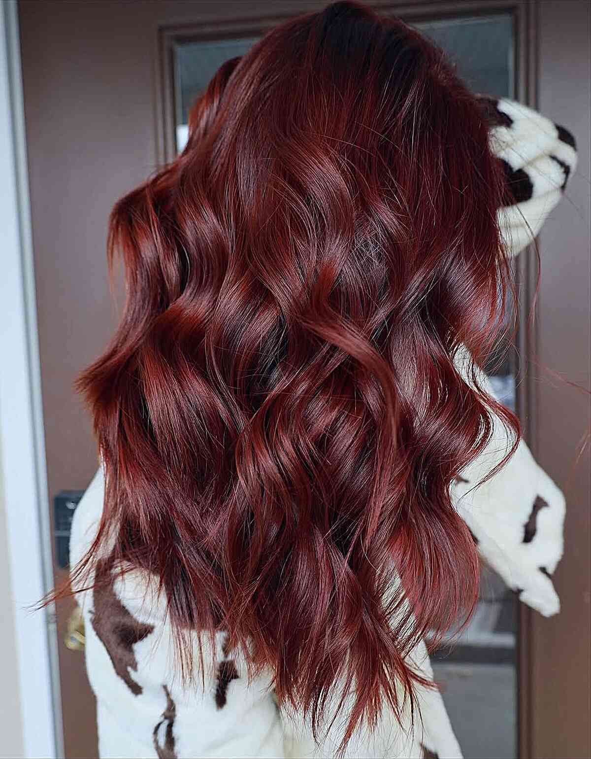 Rich Auburn Waves with Textured Layers