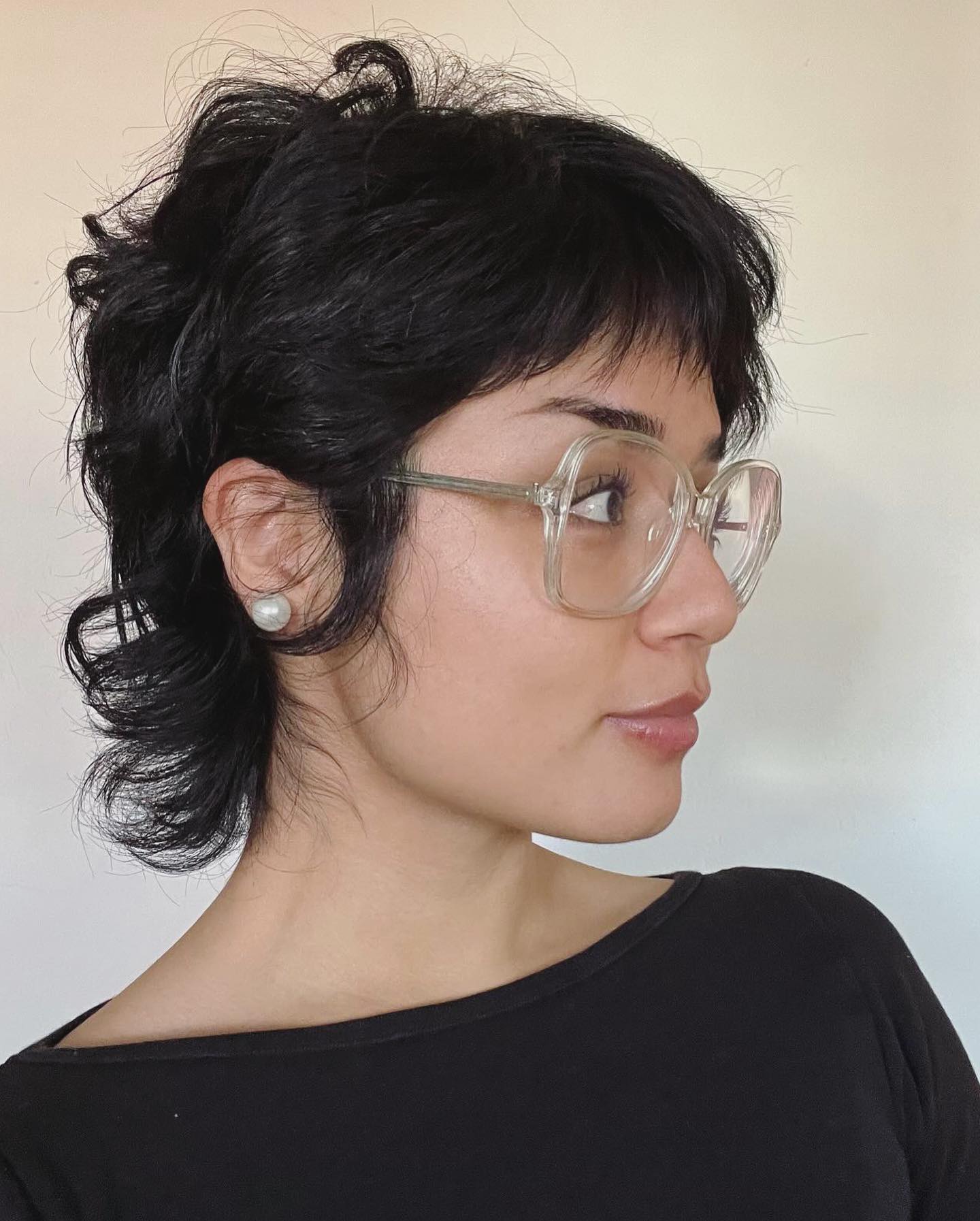 Short Textured Mullet-Inspired Pixie with Micro Fringe