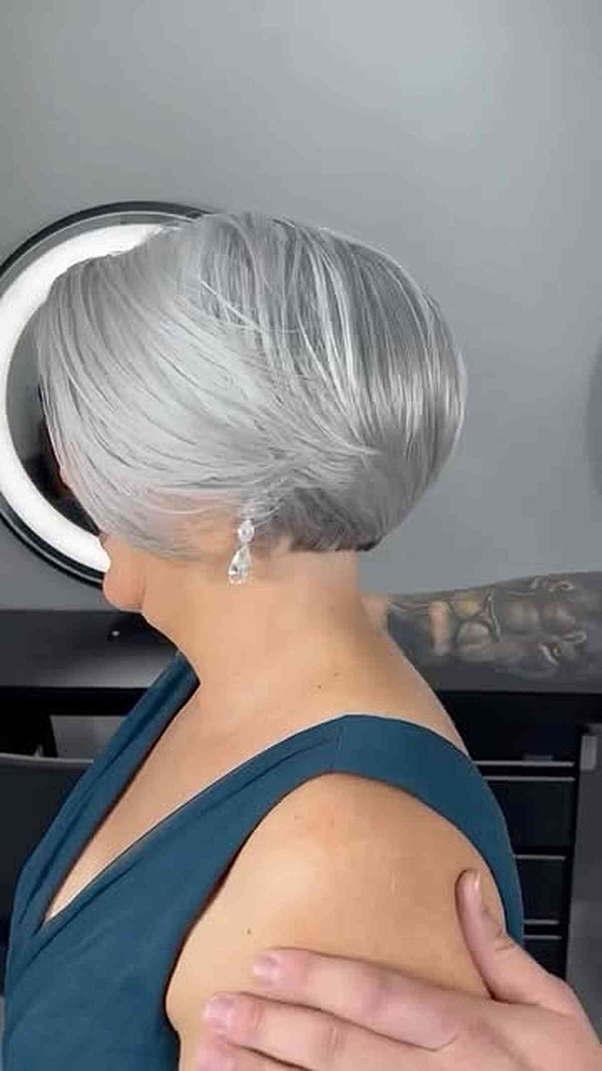 Sleek Silver Ice Precision Bob