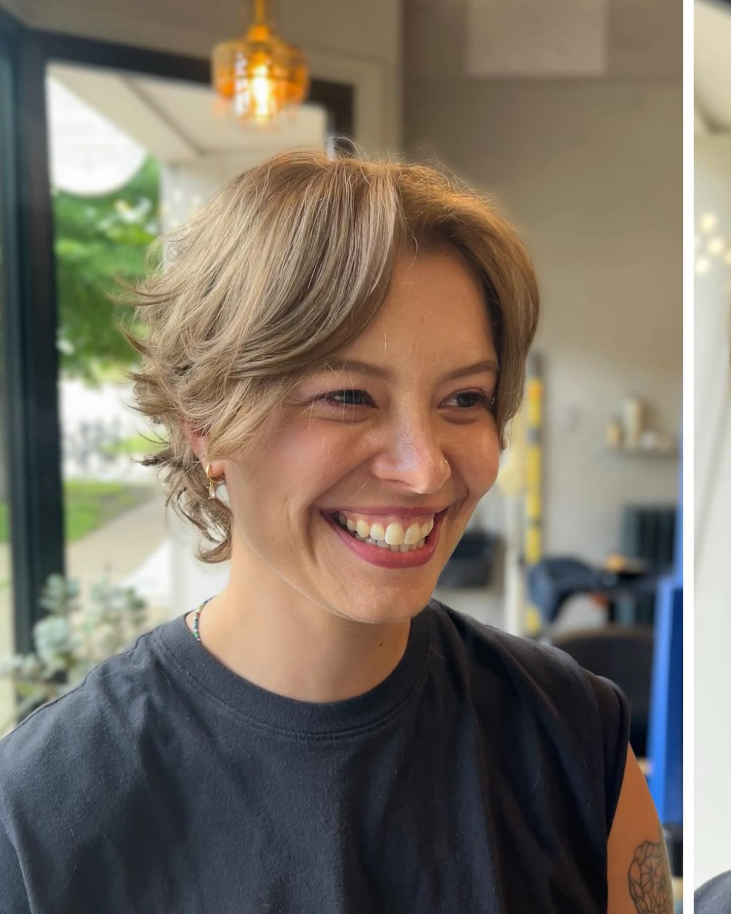 Soft Ash Blonde Short Wolf Cut with Curtain Layers