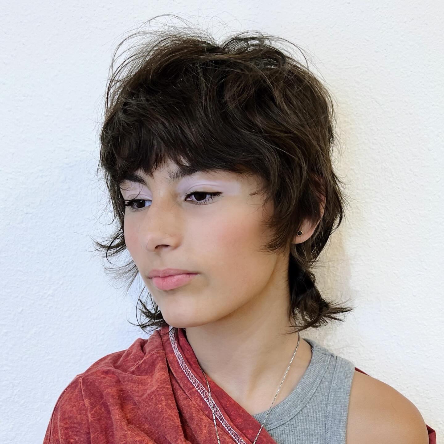 Soft Shaggy Pixie with Flipped Nape and Curtain Bangs