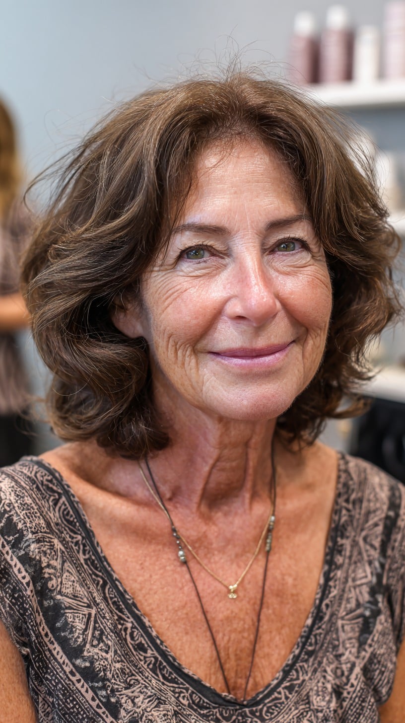 Soft Shoulder-Grazing Layered Bob with Natural Crown Lift