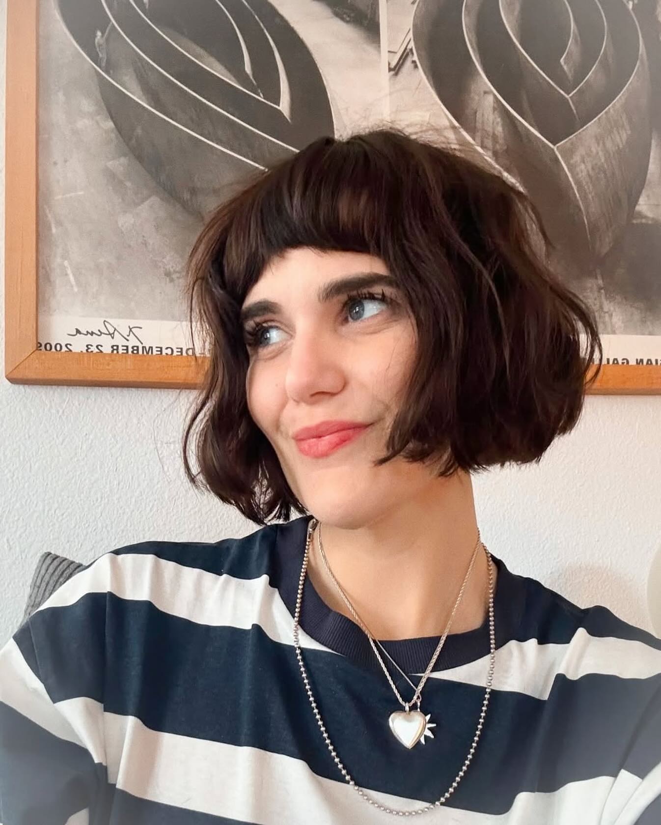 Textured Chin-Length Bob with Blunt Micro Fringe