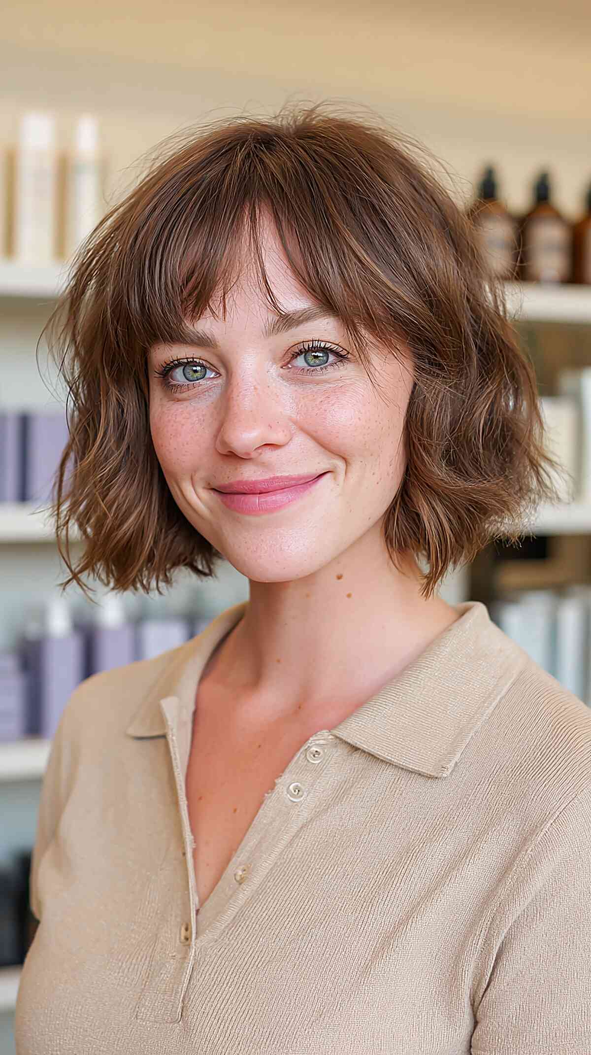 Chic Short Layered Cut with Bangs