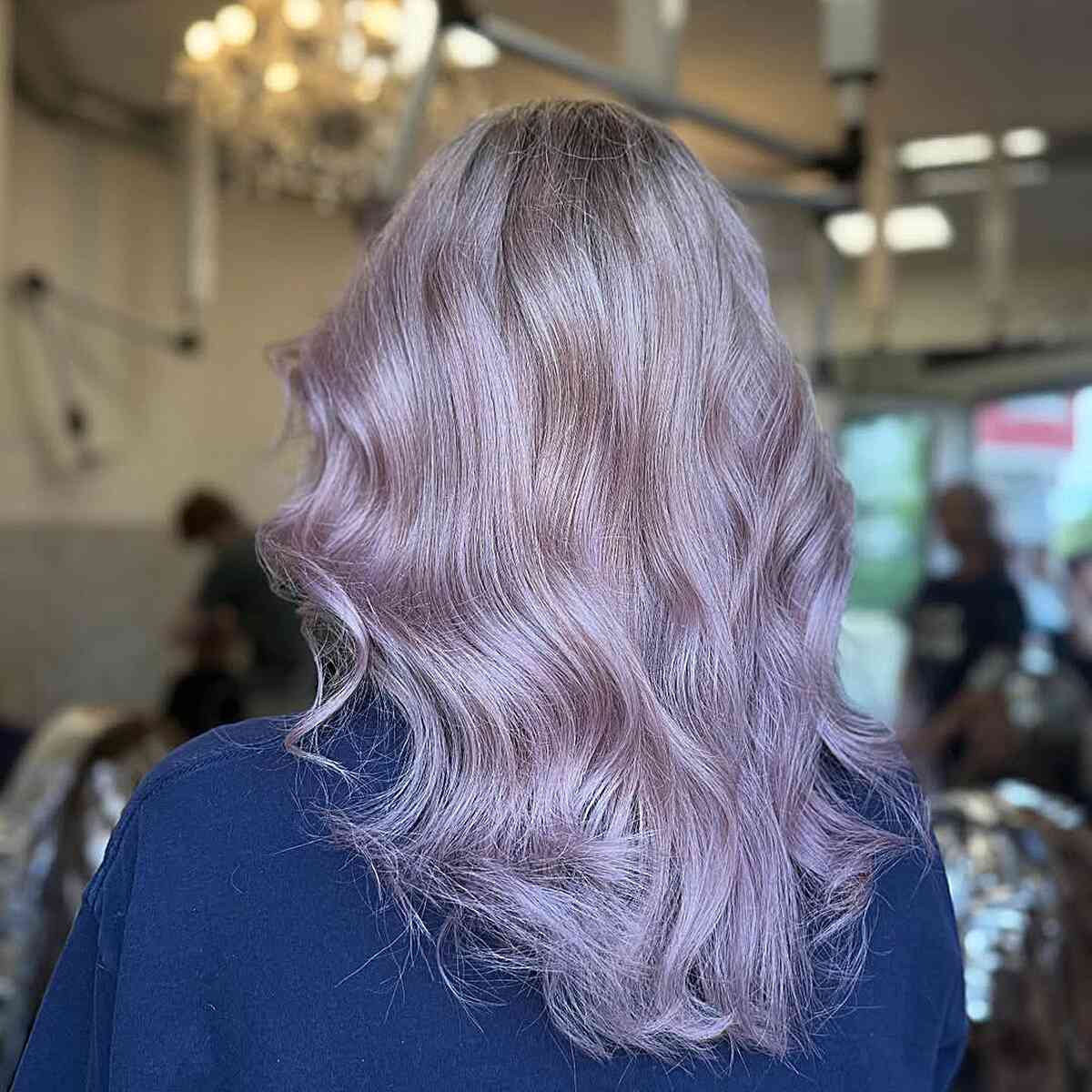 Soft Lavender Waves with Layered Texture