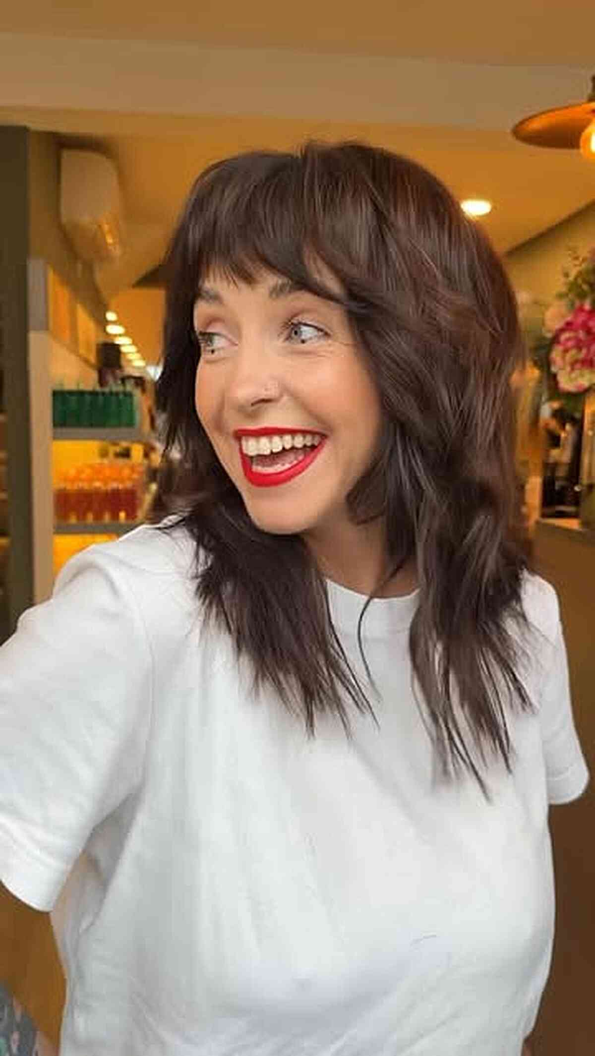 Trendy Medium Shaggy Bob with Bangs