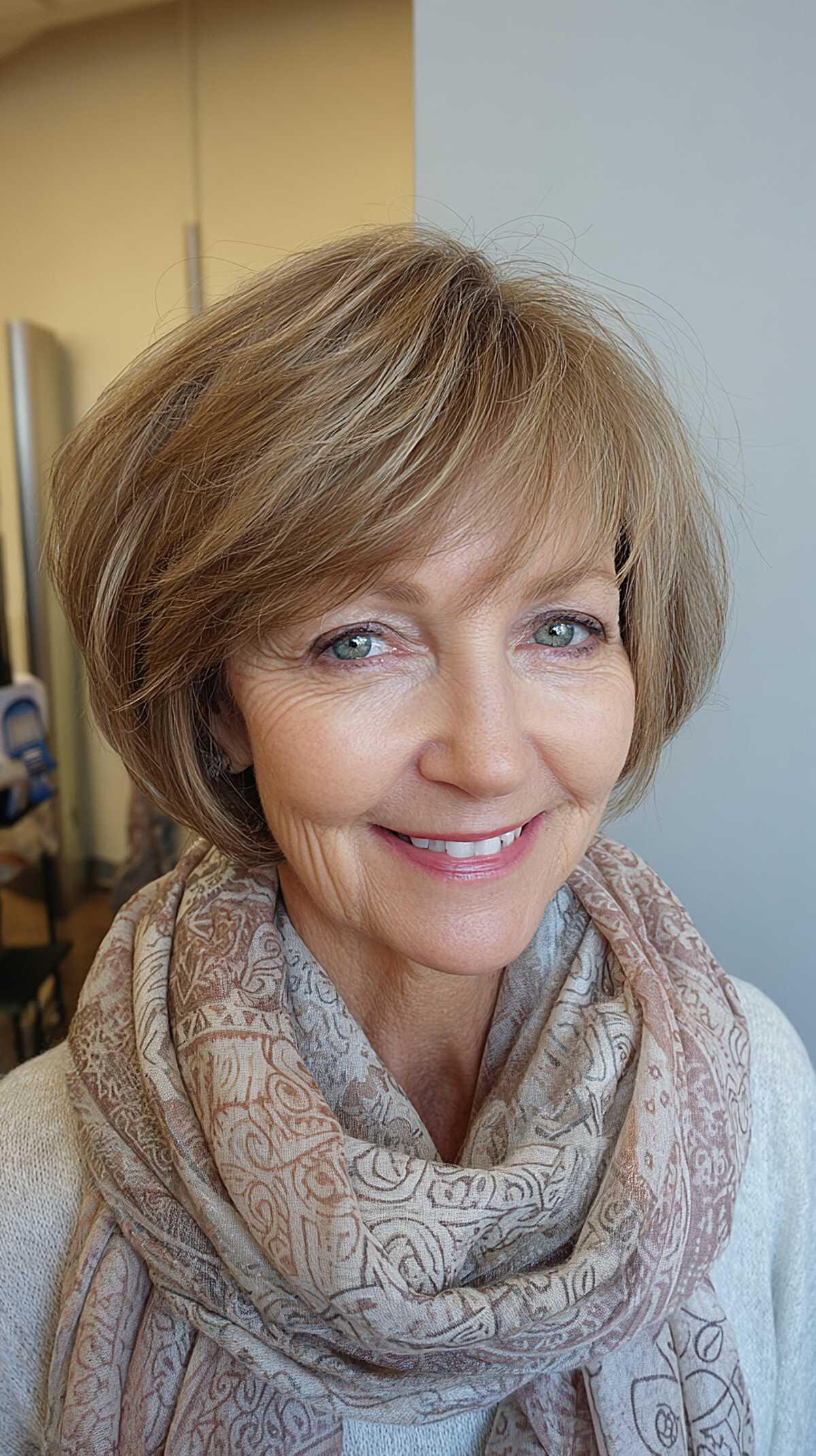 Honey bronde tapered classic choppy bob