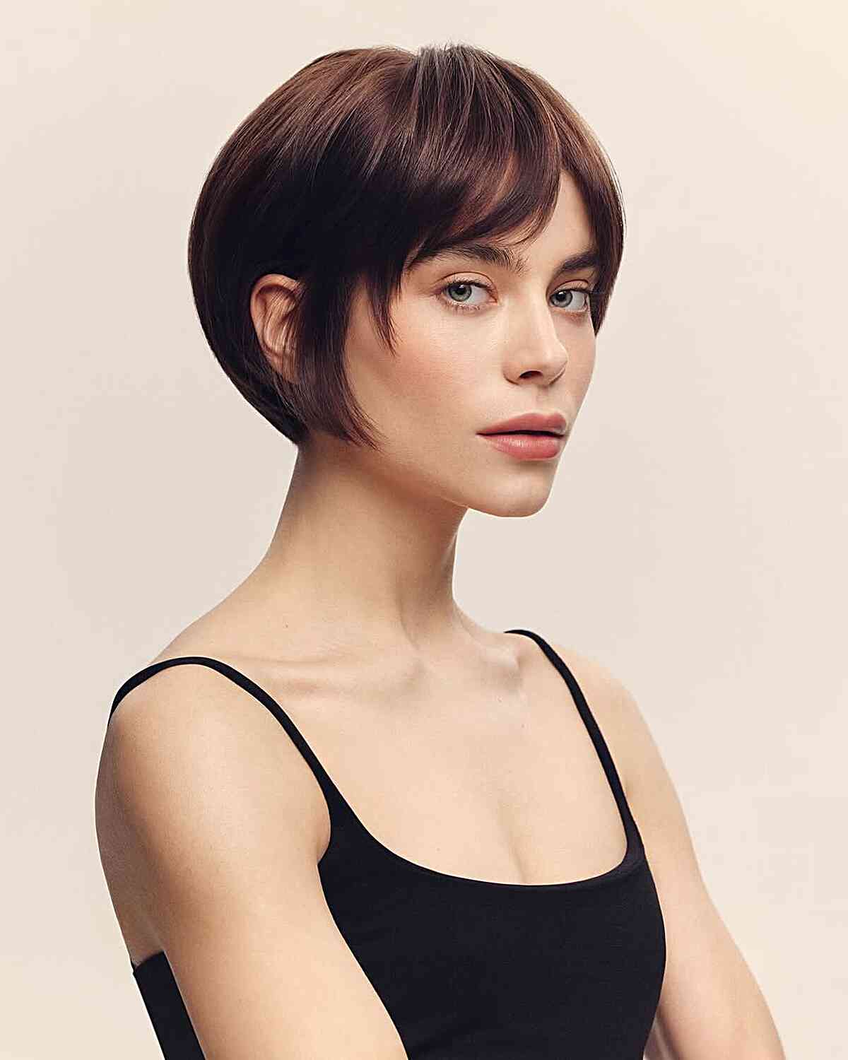 Sleek Short Bob with Soft Bangs