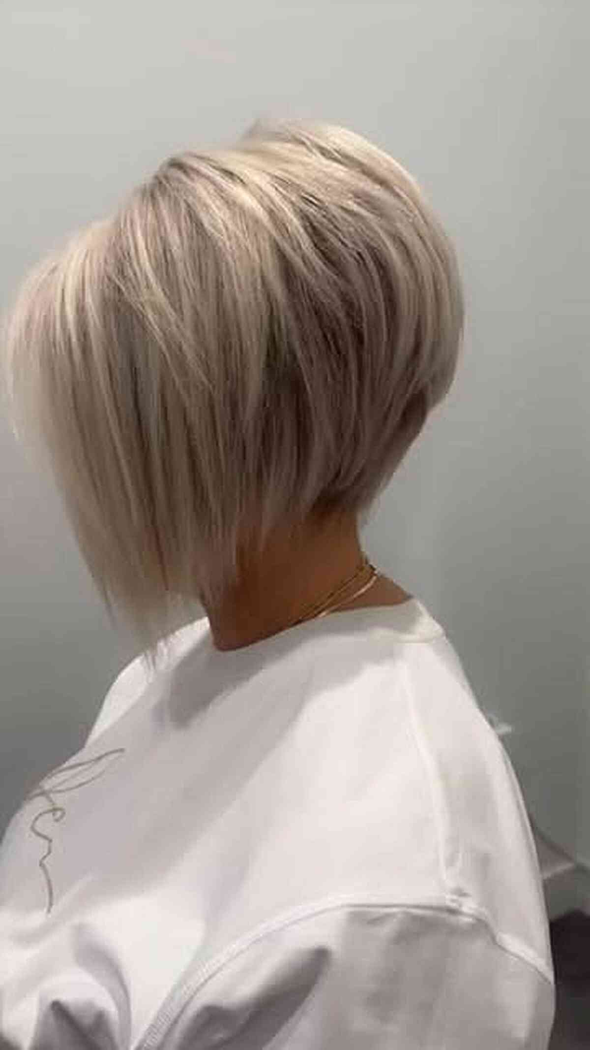 Stylish Blonde Angled Bob with Textured Layers