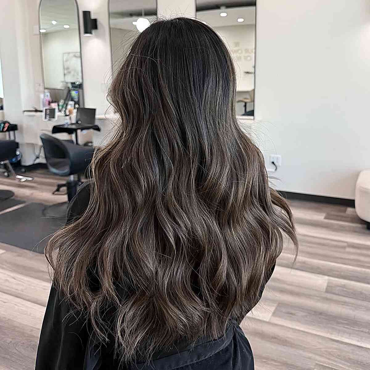 Mushroom Brown Balayage with Soft Waves