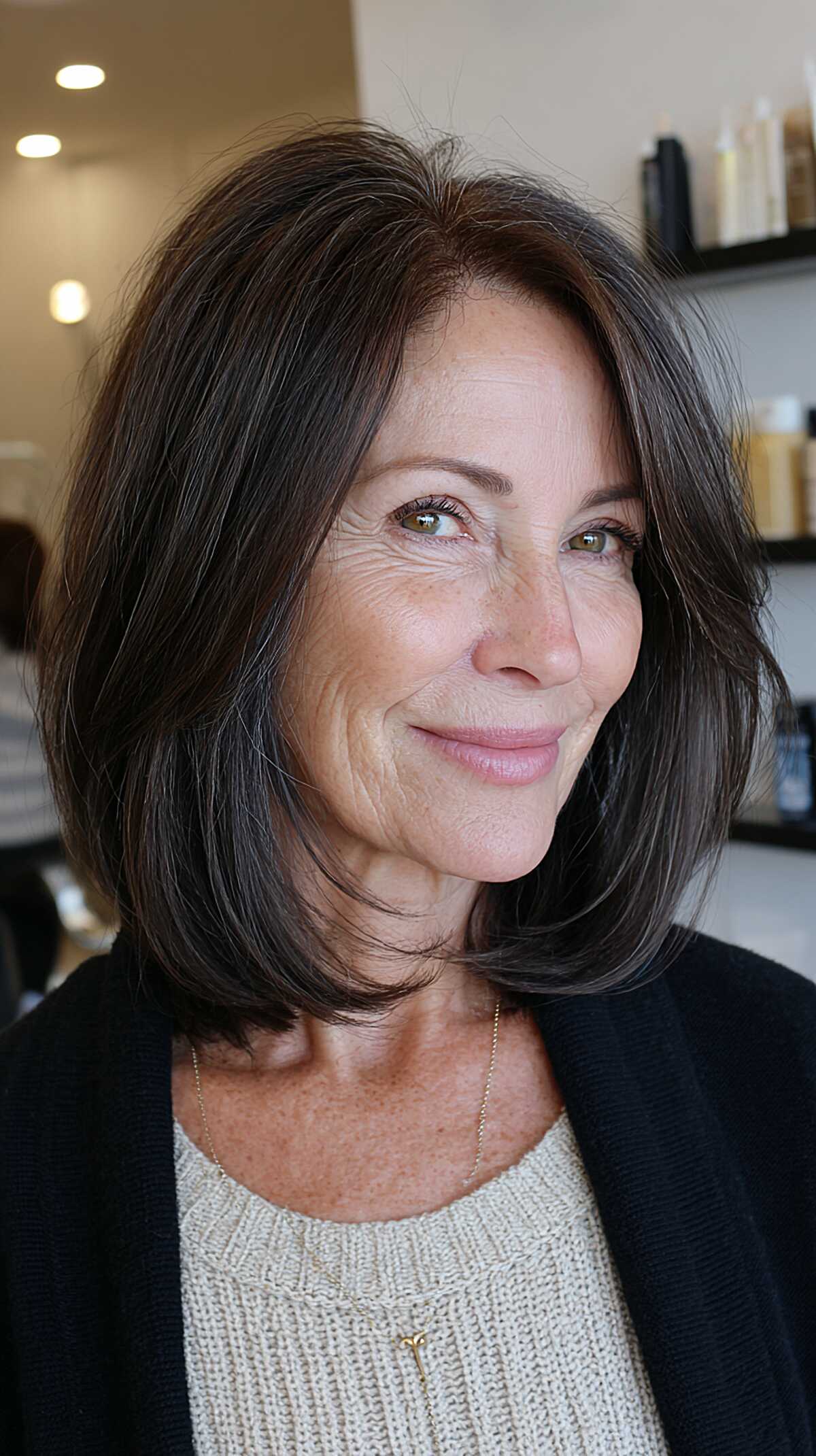 Dark espresso bob with hidden layers and soft volume