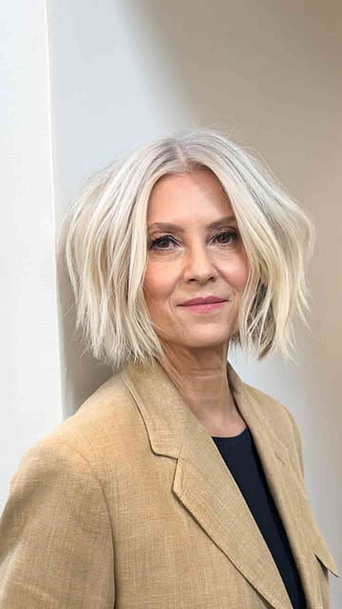 Textured Wavy Bob for Fine Hair