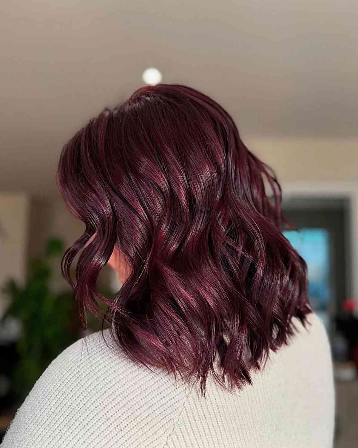 Vibrant Cherry Cola Wavy Lob