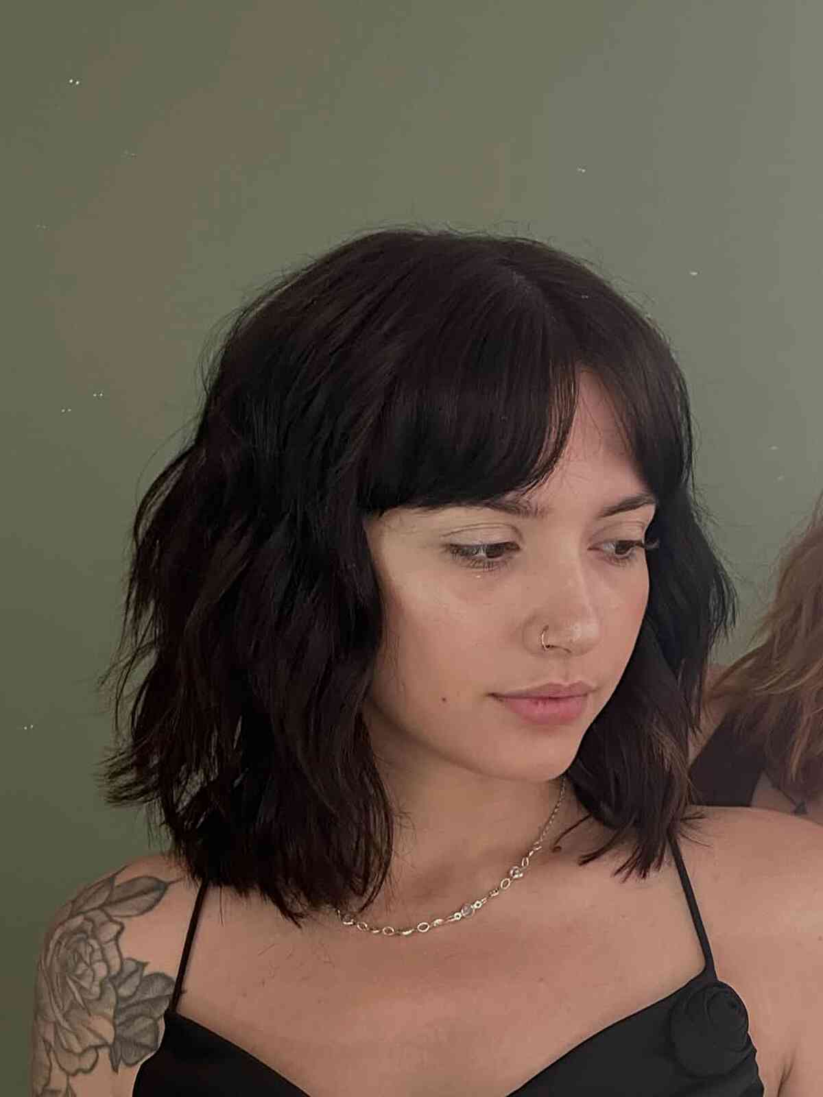 Soft Curtain Bangs with Beachy Waves