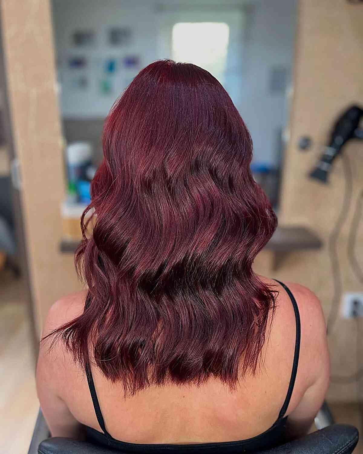 Glossy Dark Red Beach Waves