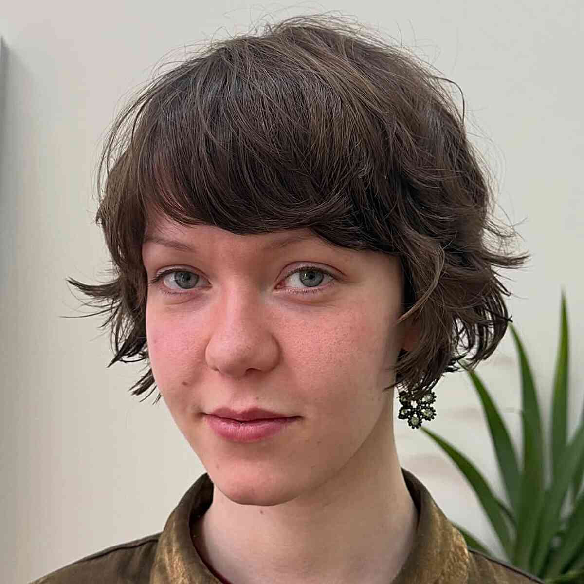 Playful Textured Cut with Side Bangs