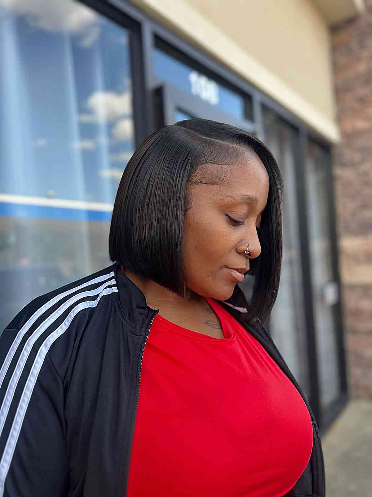 Sleek Short Bob with Side Part