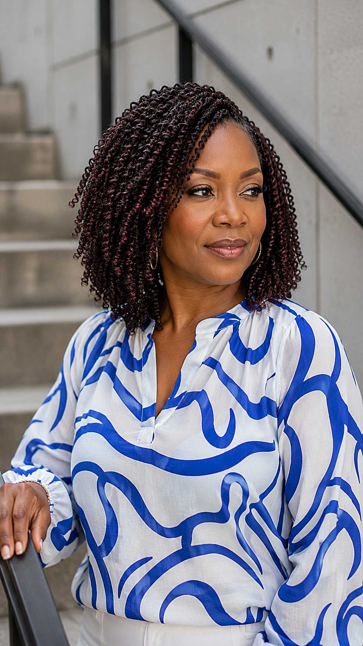 Chin-Length Spring Twist Bob With Burgundy Tint