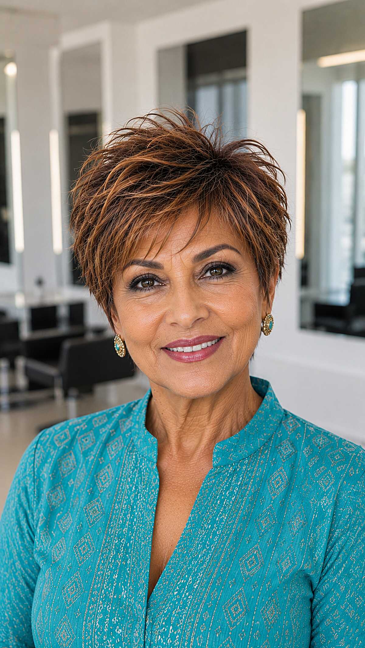 Copper-Highlighted Short Shixie With Angled Crown