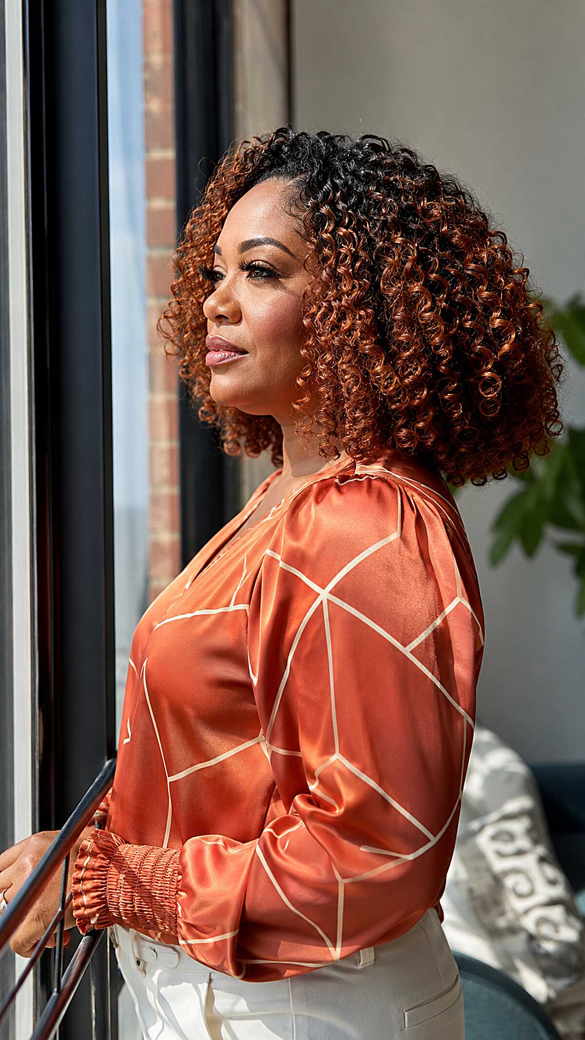 Tight Curly Crochet Bob With Black to Copper Ombré