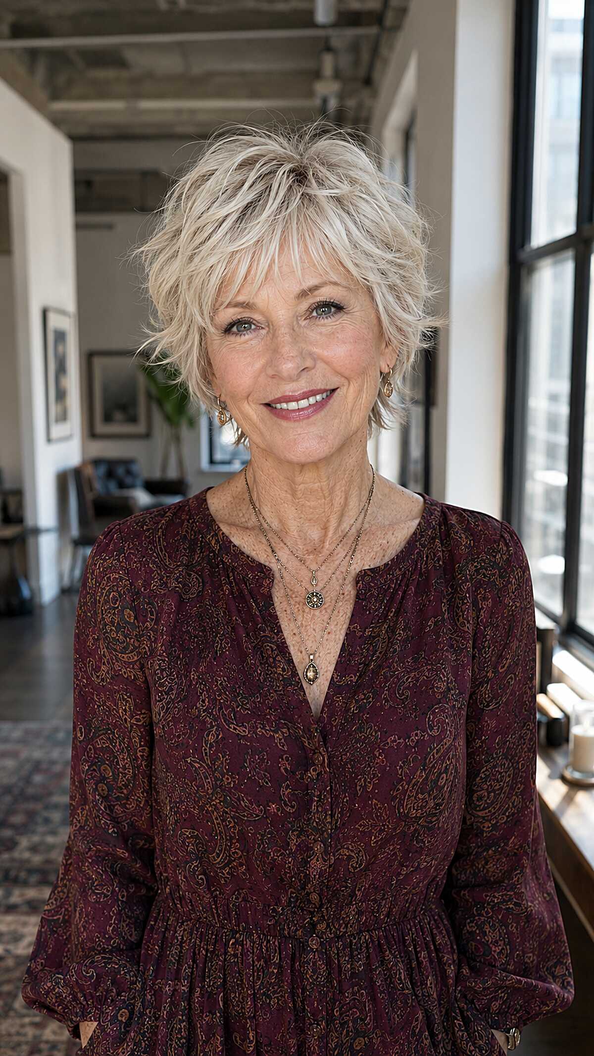 Creamy Platinum Shixie With Soft Shaggy Bangs