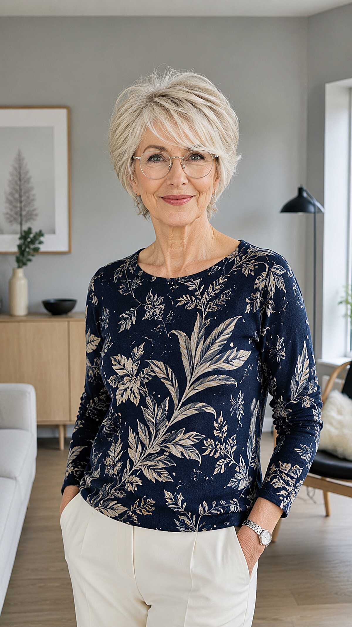 Platinum Feathered Pixie with Soft Layers