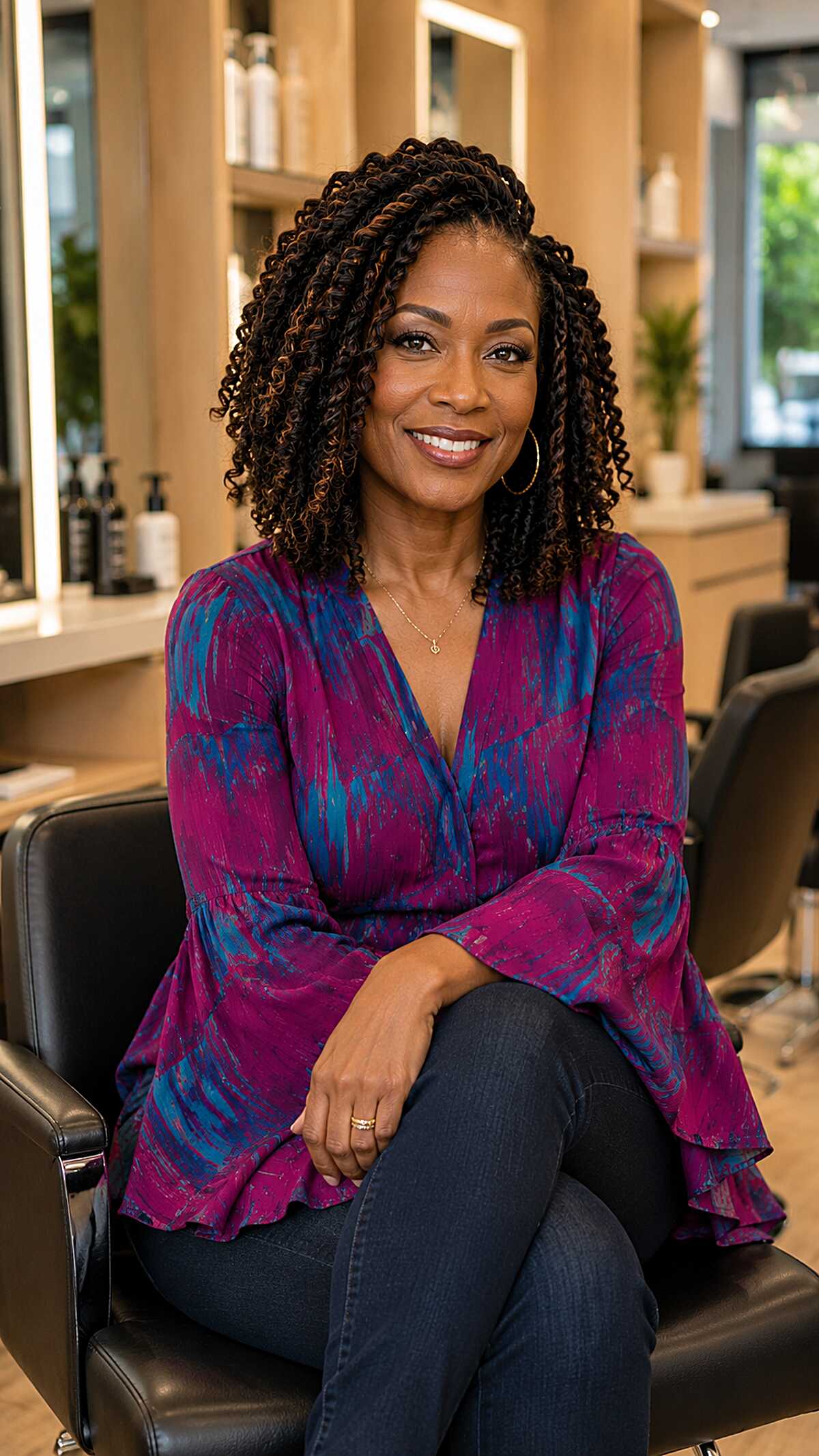 Medium-Length Passion Twists With Caramel Highlights