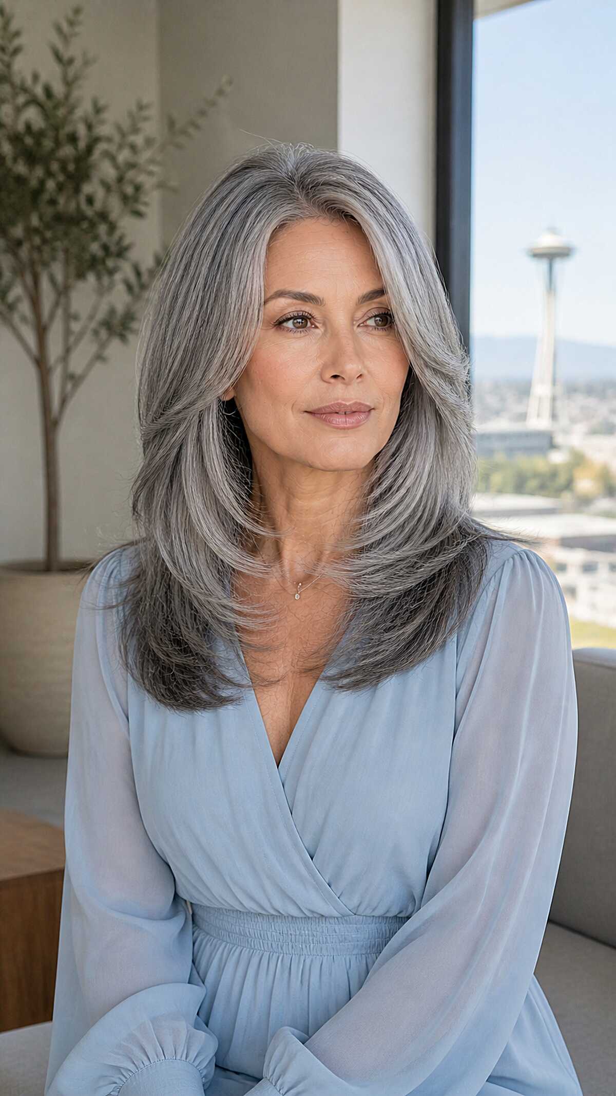 Silver Butterfly Cut with Elegant Layered Movement