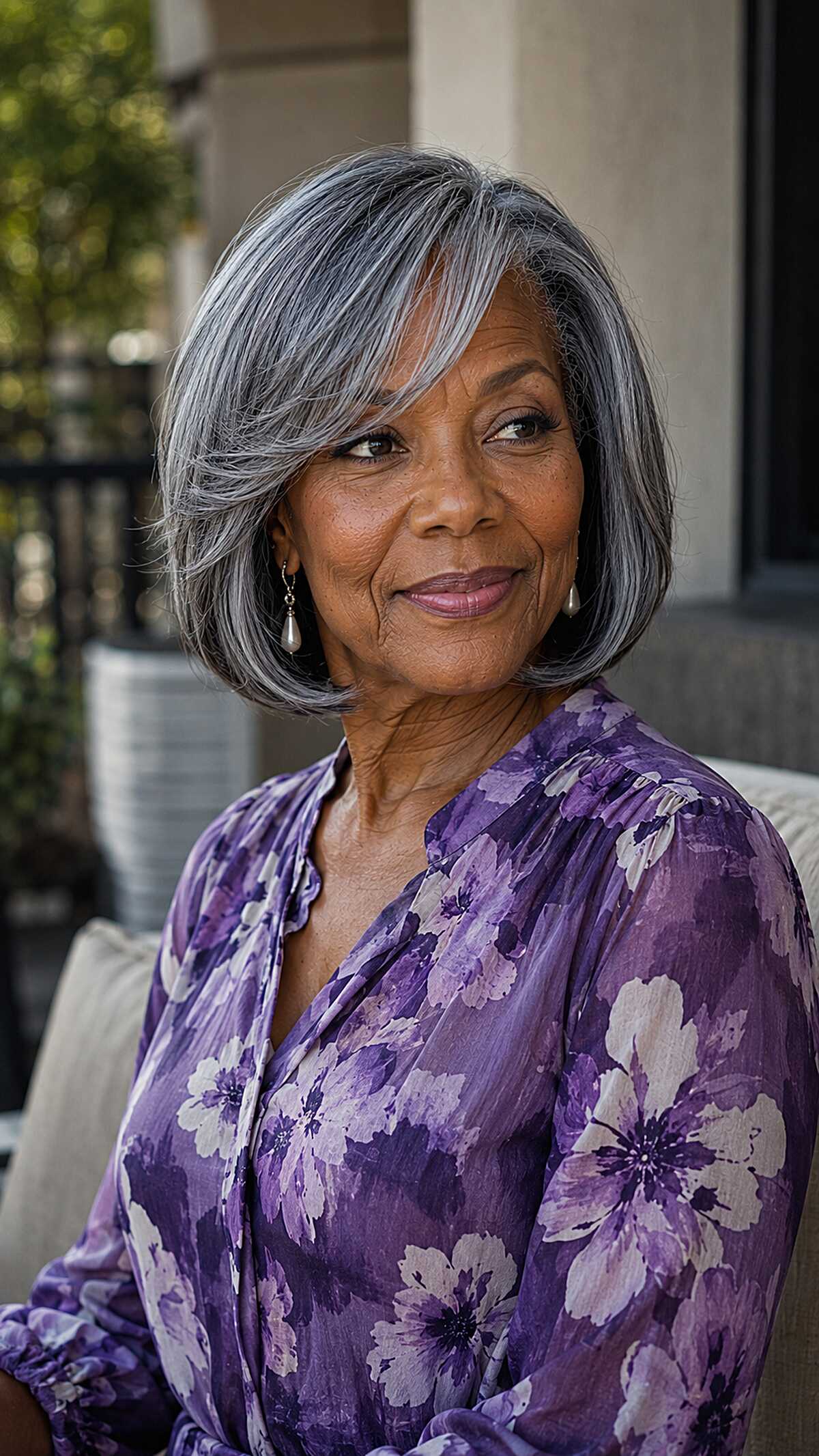 Silver Gray Lob with Soft Feathered Layers