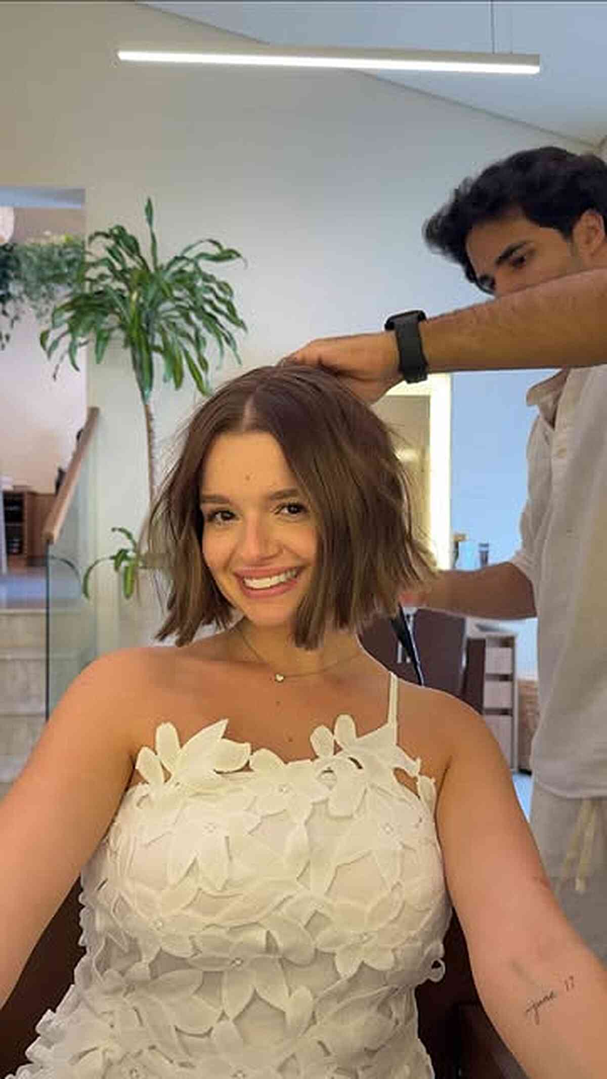 Textured Brunette Bob with Subtle Layers