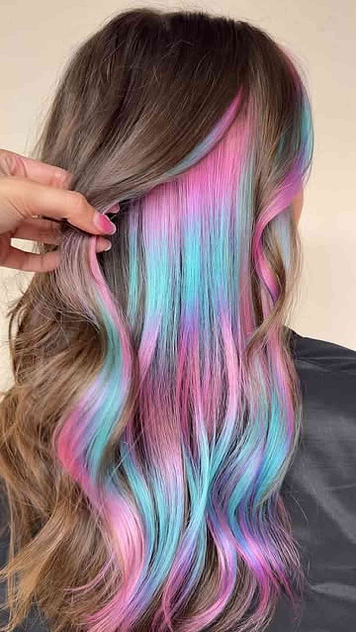 Vibrant Mermaid Hair with Pastel Highlights
