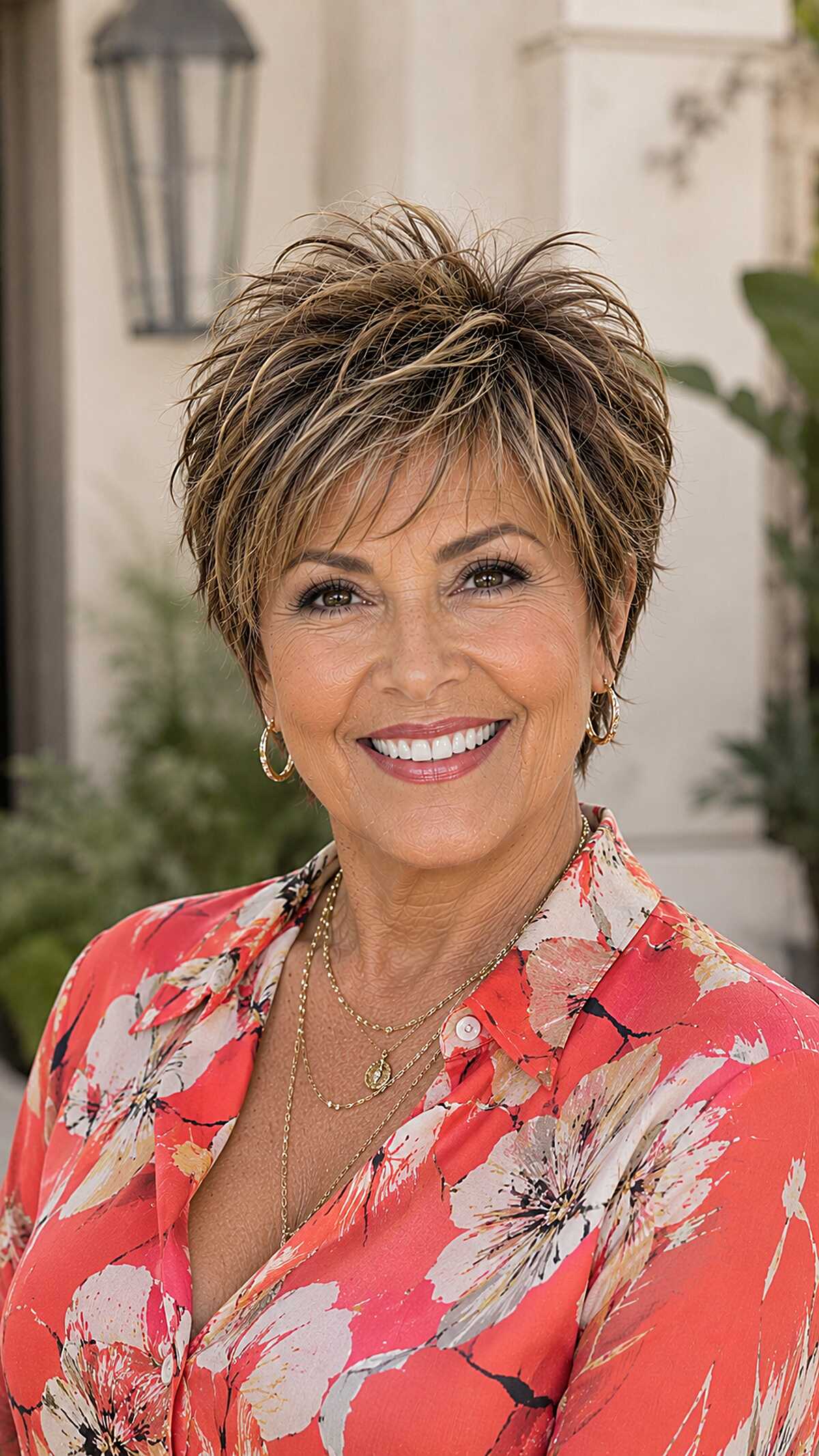 Warm Highlighted Brunette Shixie With Bold Texture