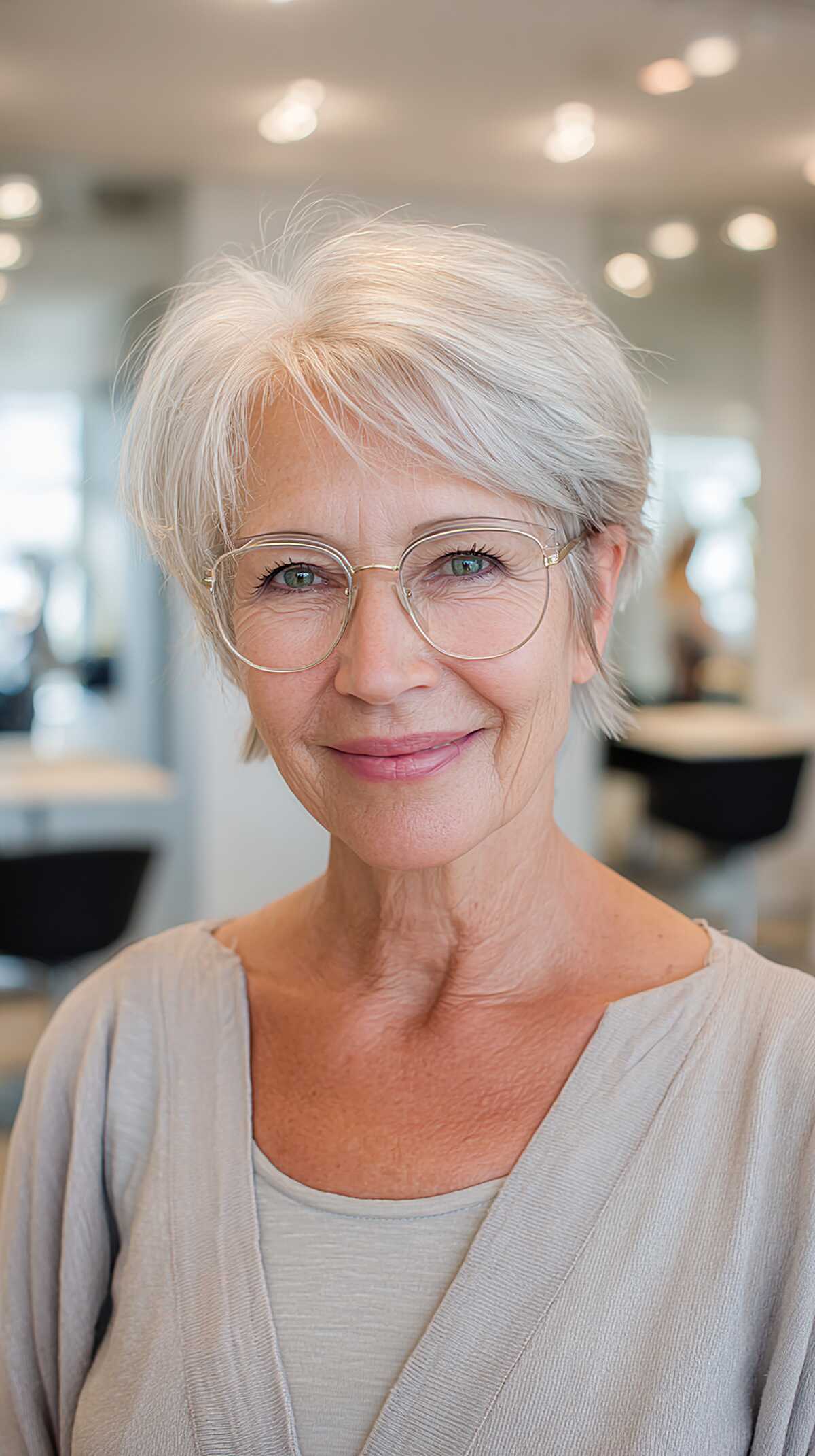 Wispy Platinum Pixie with Piece-y Texture
