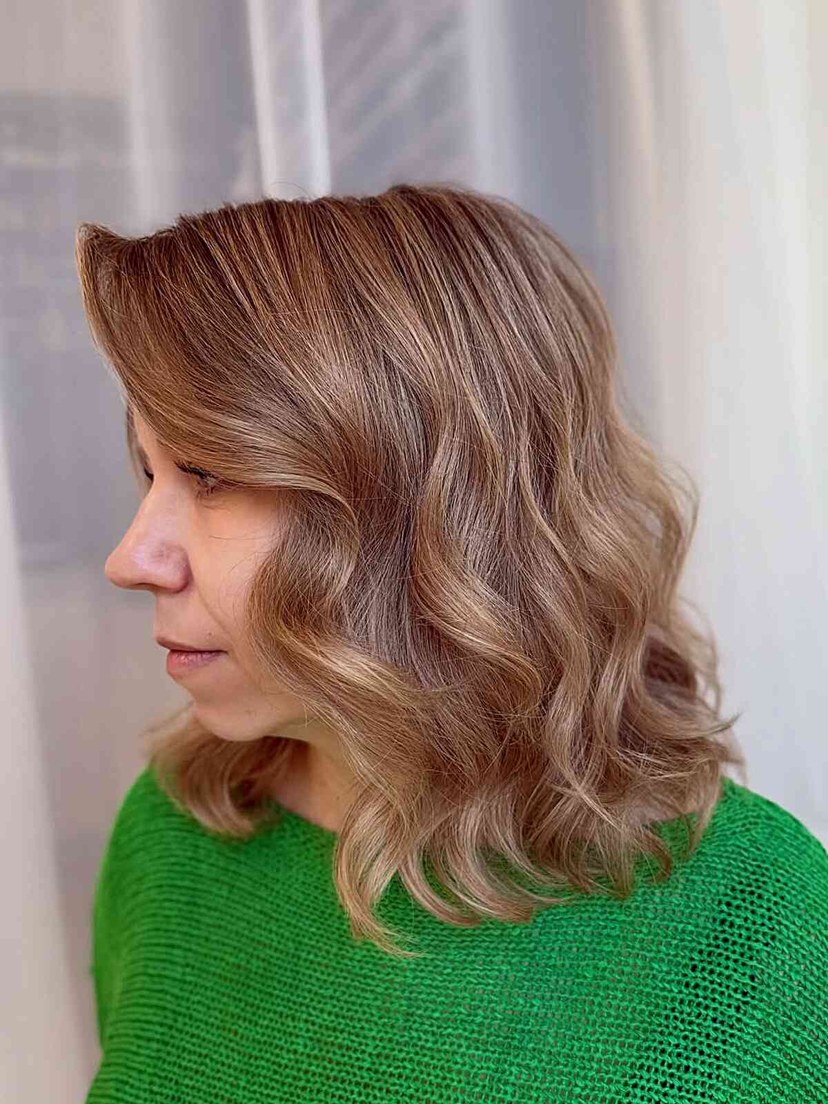 Stylish Long Wavy Bob with Soft Layers