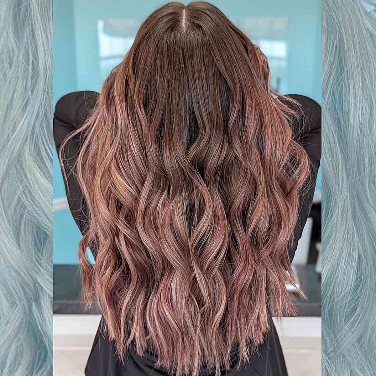 Rose Gold Balayage with Soft Waves