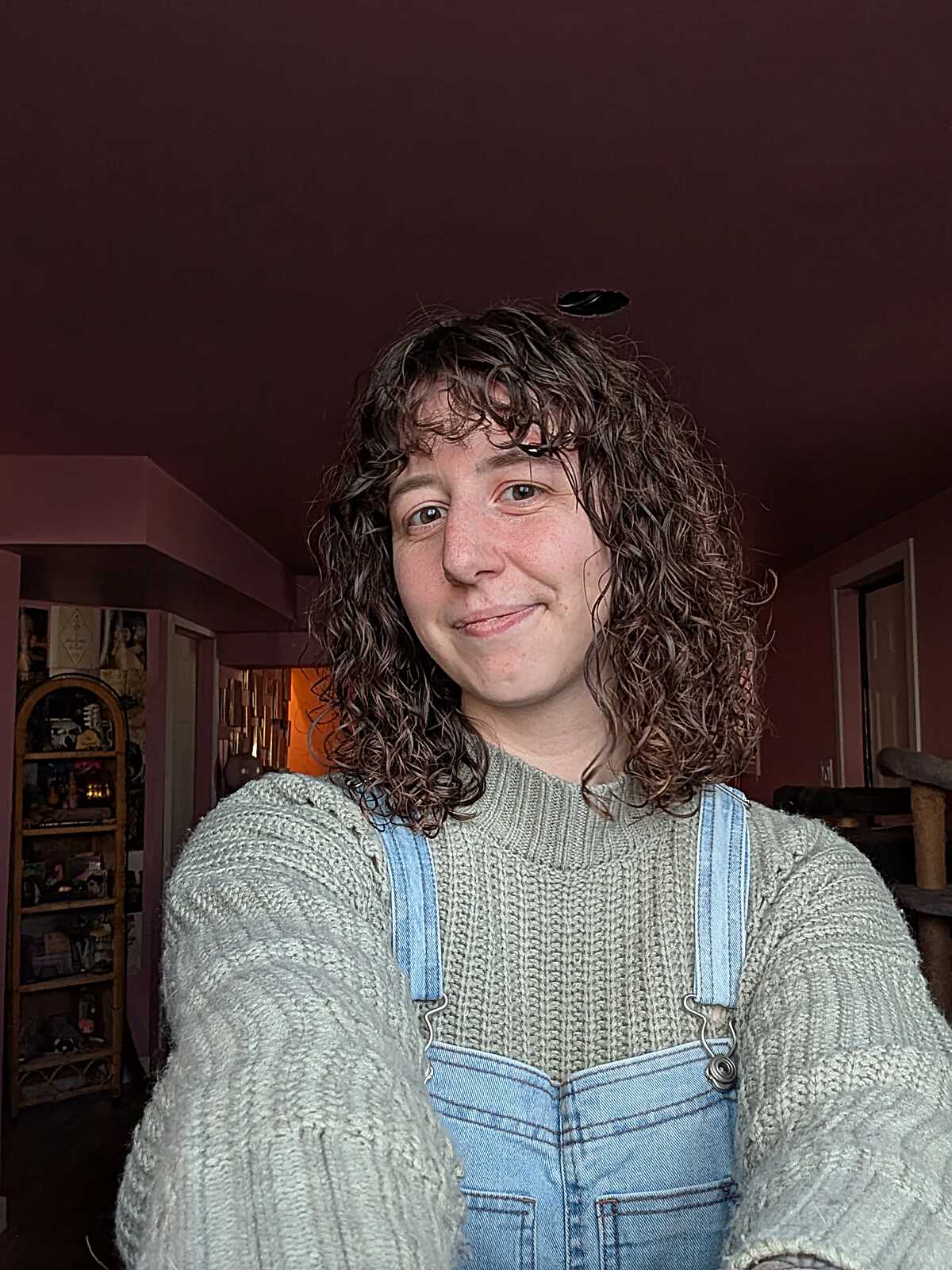 Casual Shoulder-Length Brown Curly Shag