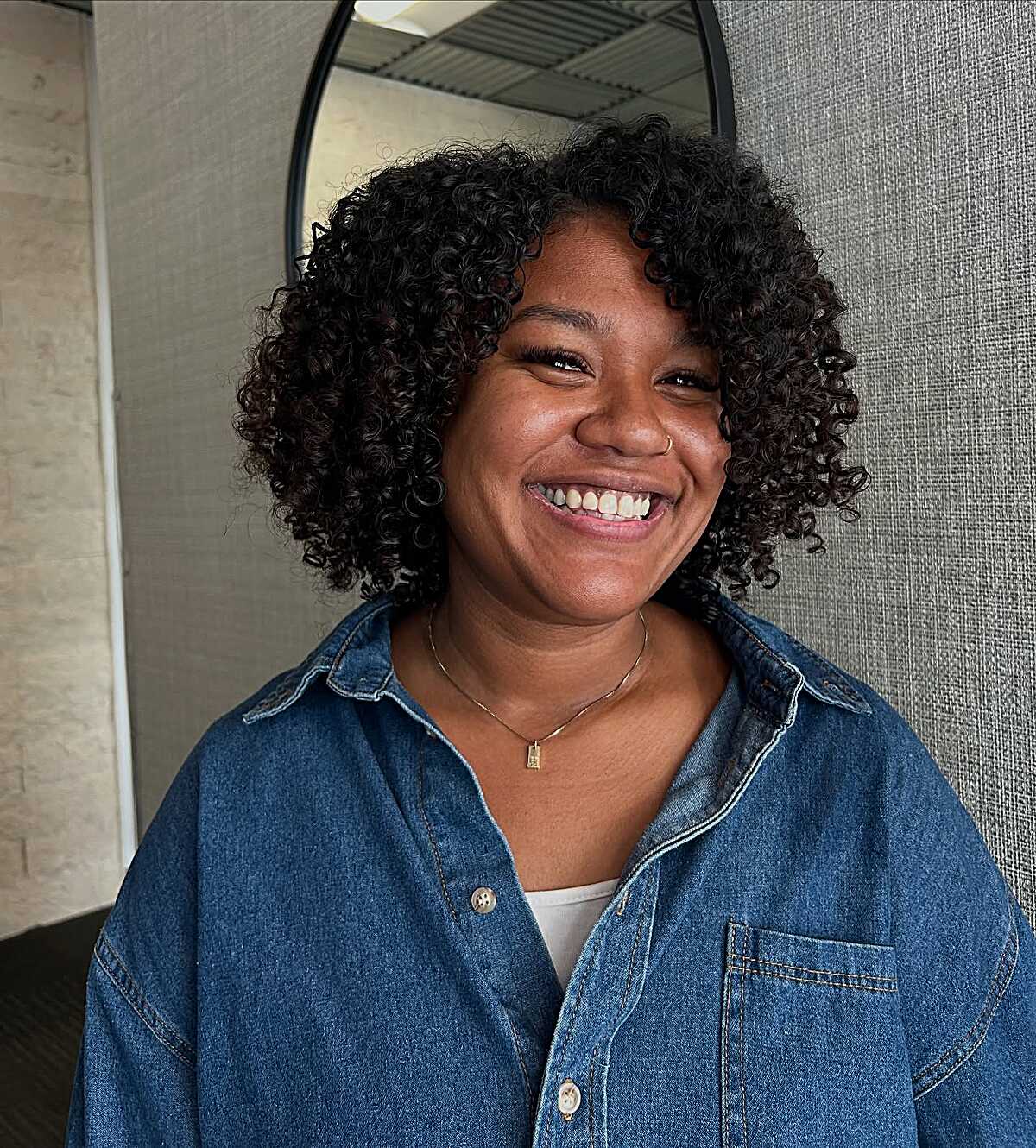 Short Chin-Length Coily Crop with Volume