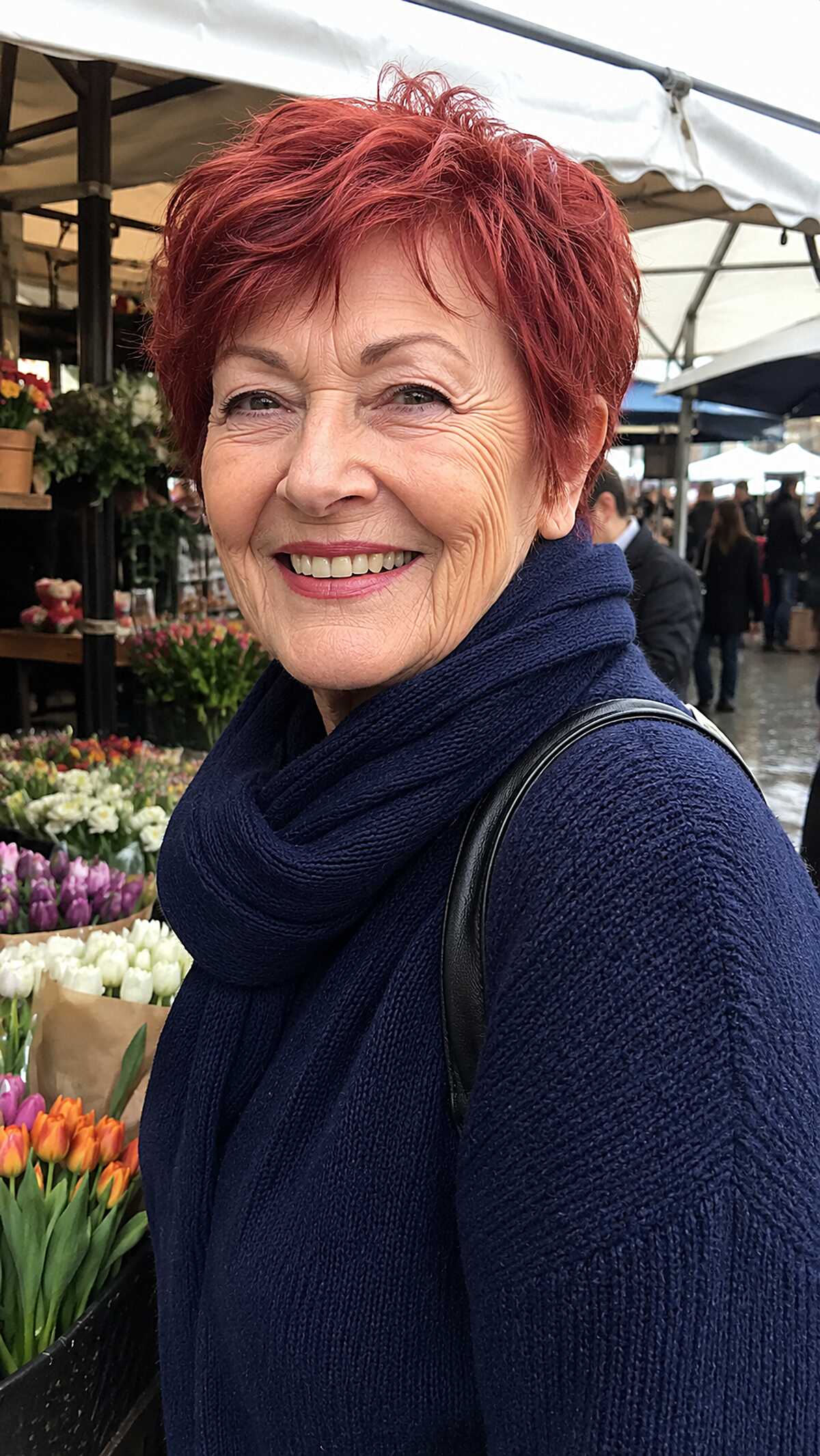 Cool-Toned Red Pixie with Textured Choppy Layers