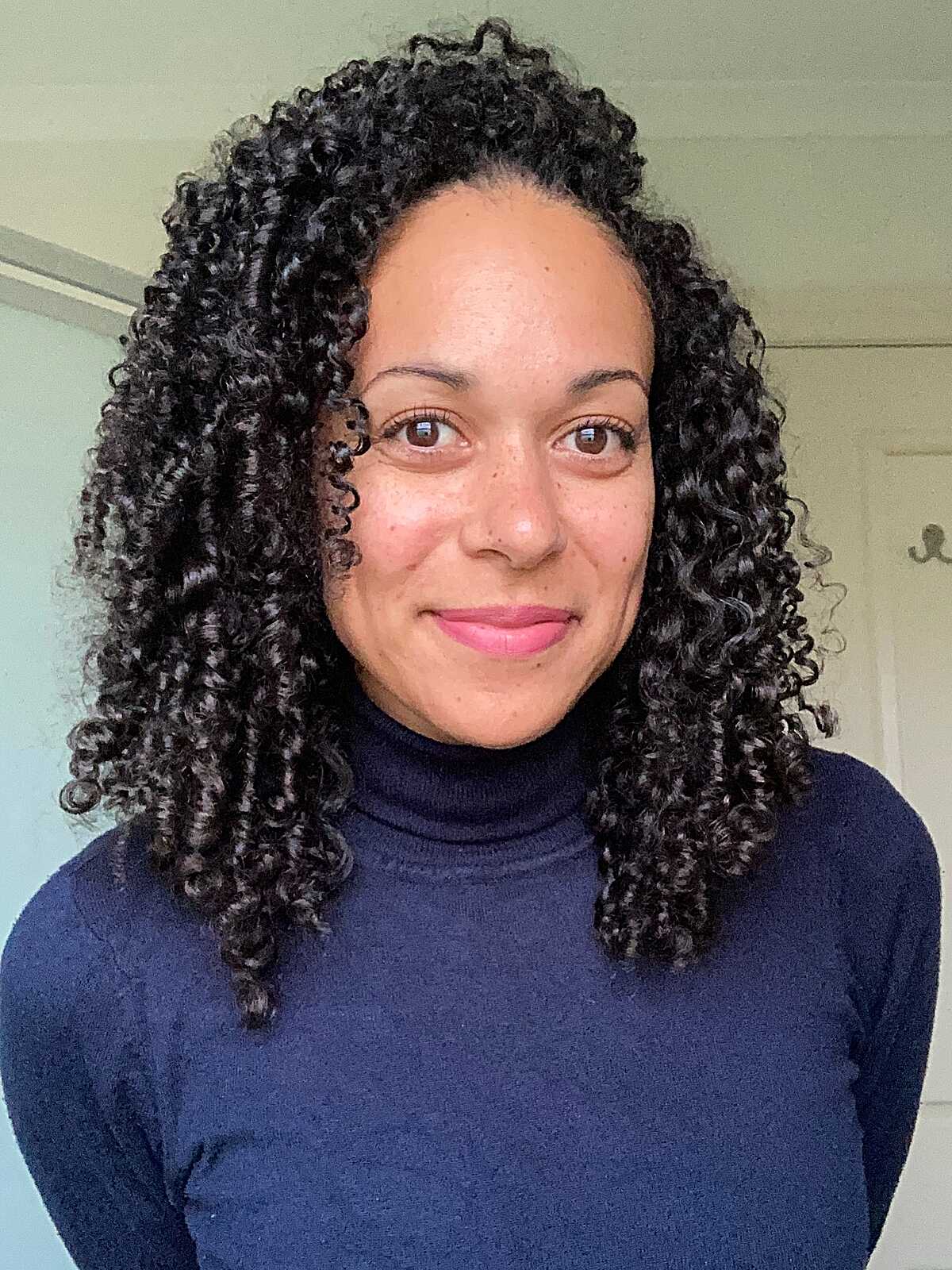 Defined Dark Coils at Shoulder Length