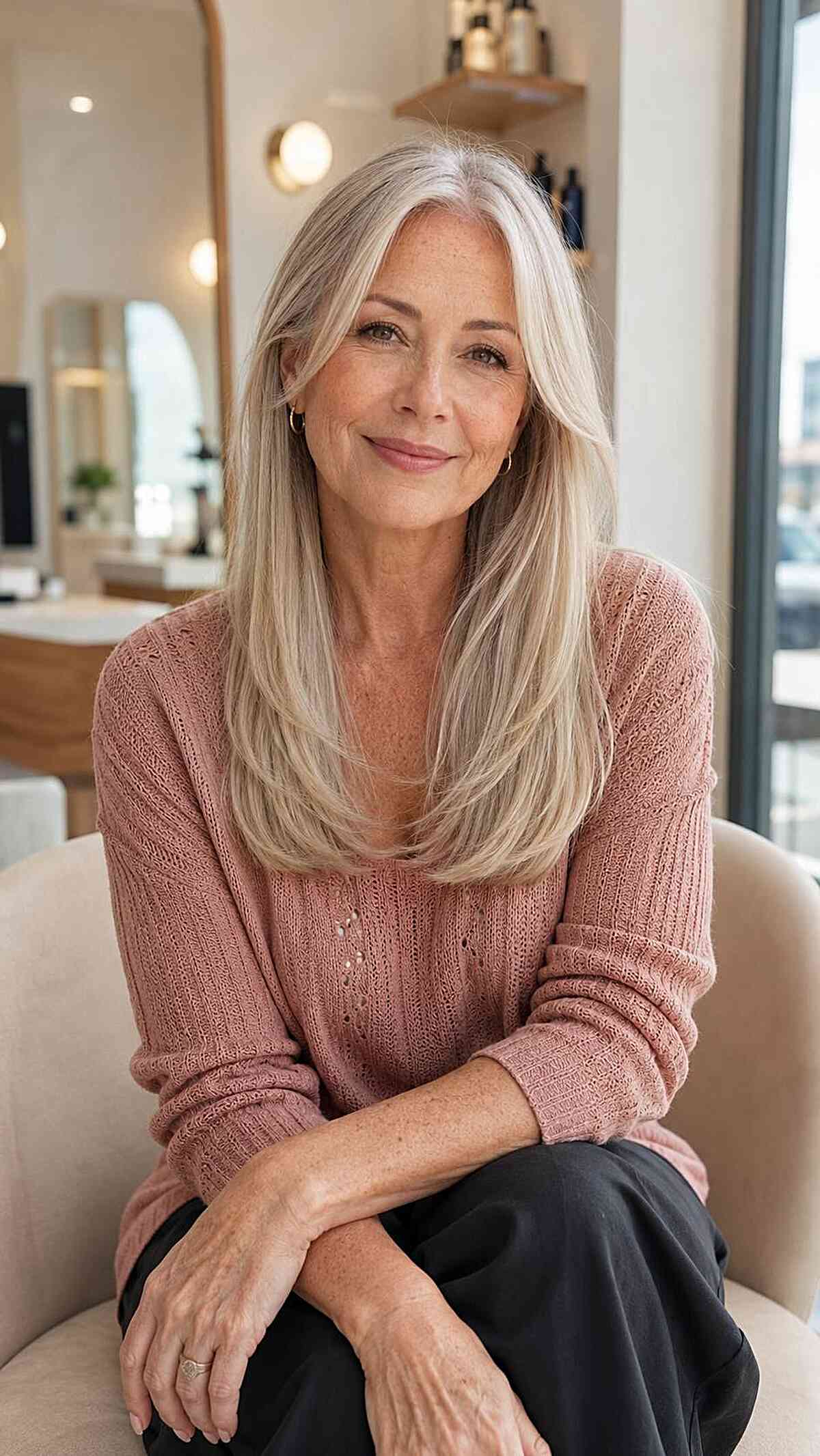 Elegant Long Straight Hair with Soft Layers