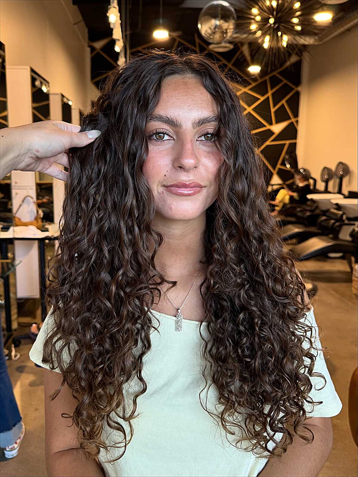 Very Long Curly Hair with Face-Framing Layers