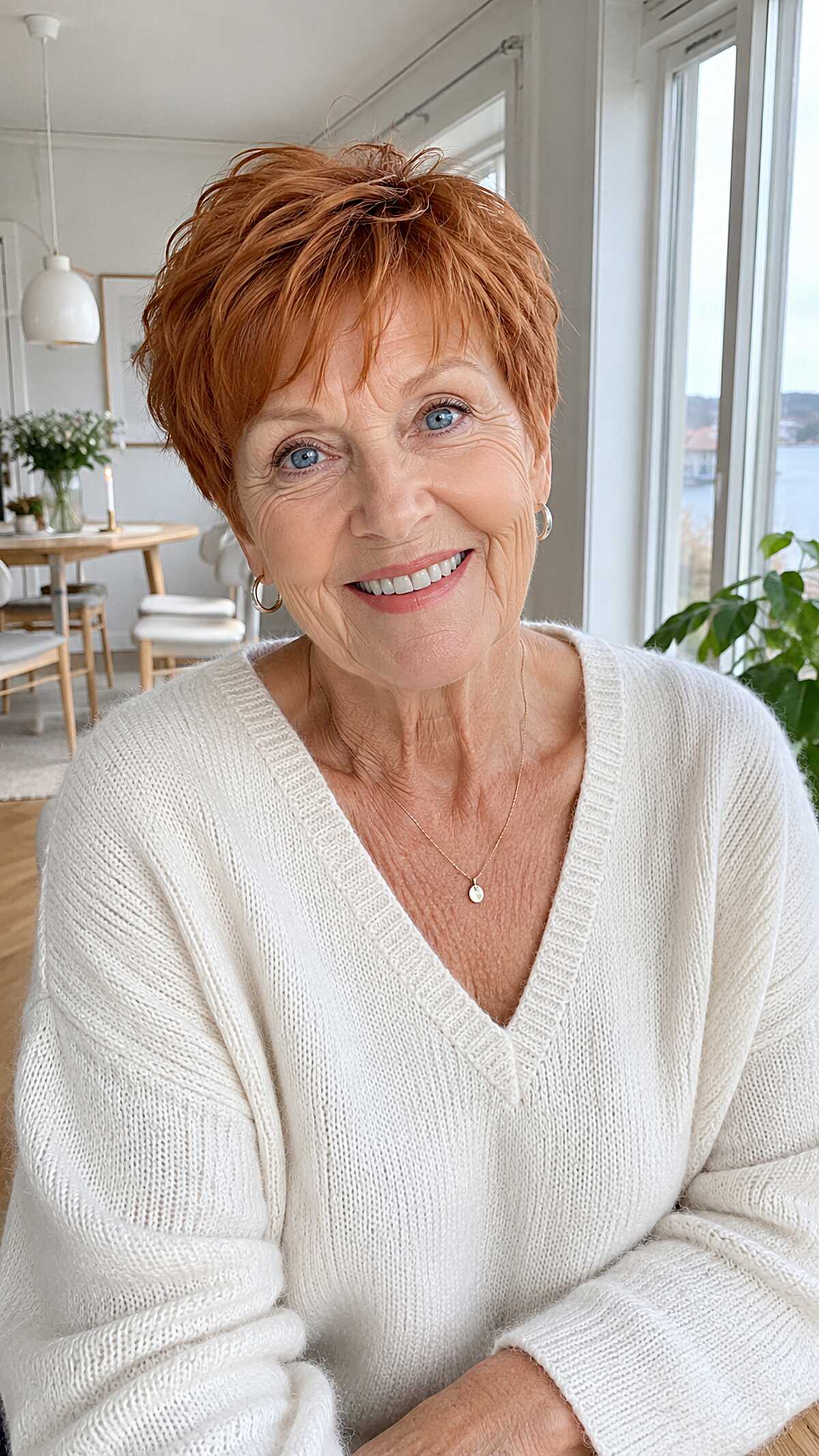 Warm Copper Pixie with Messy Casual Texture
