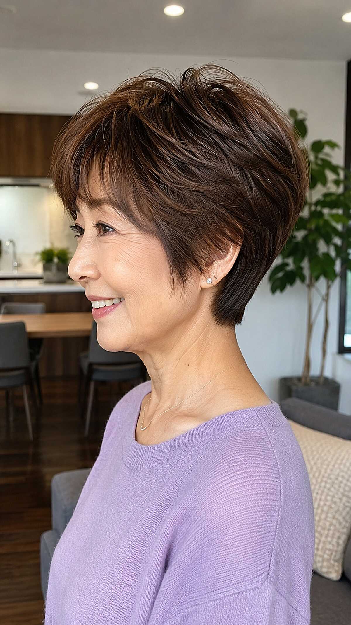 Chocolate brown layered wedge with soft movement