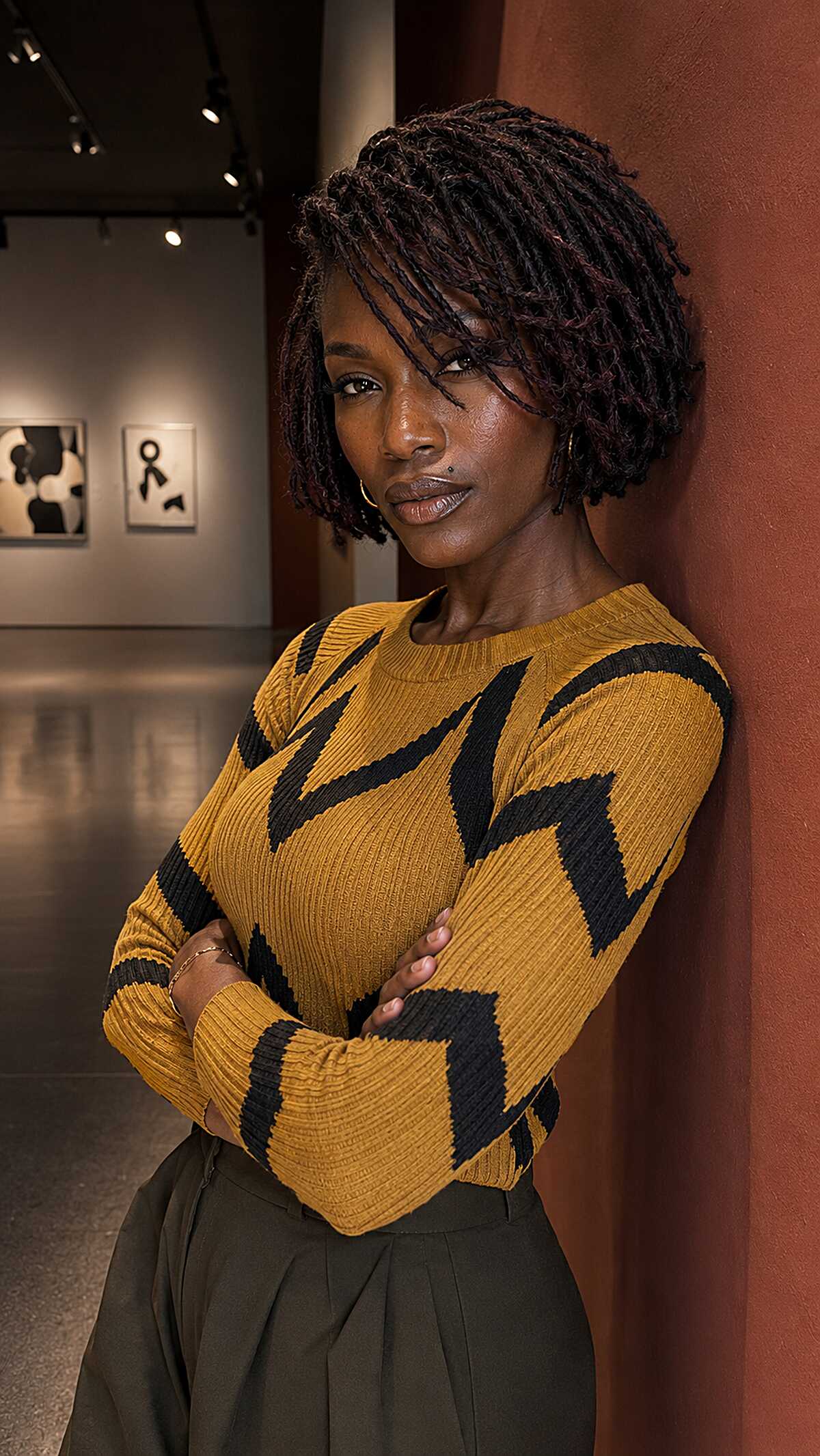 Short Tapered Locs with a Deep Side Part
