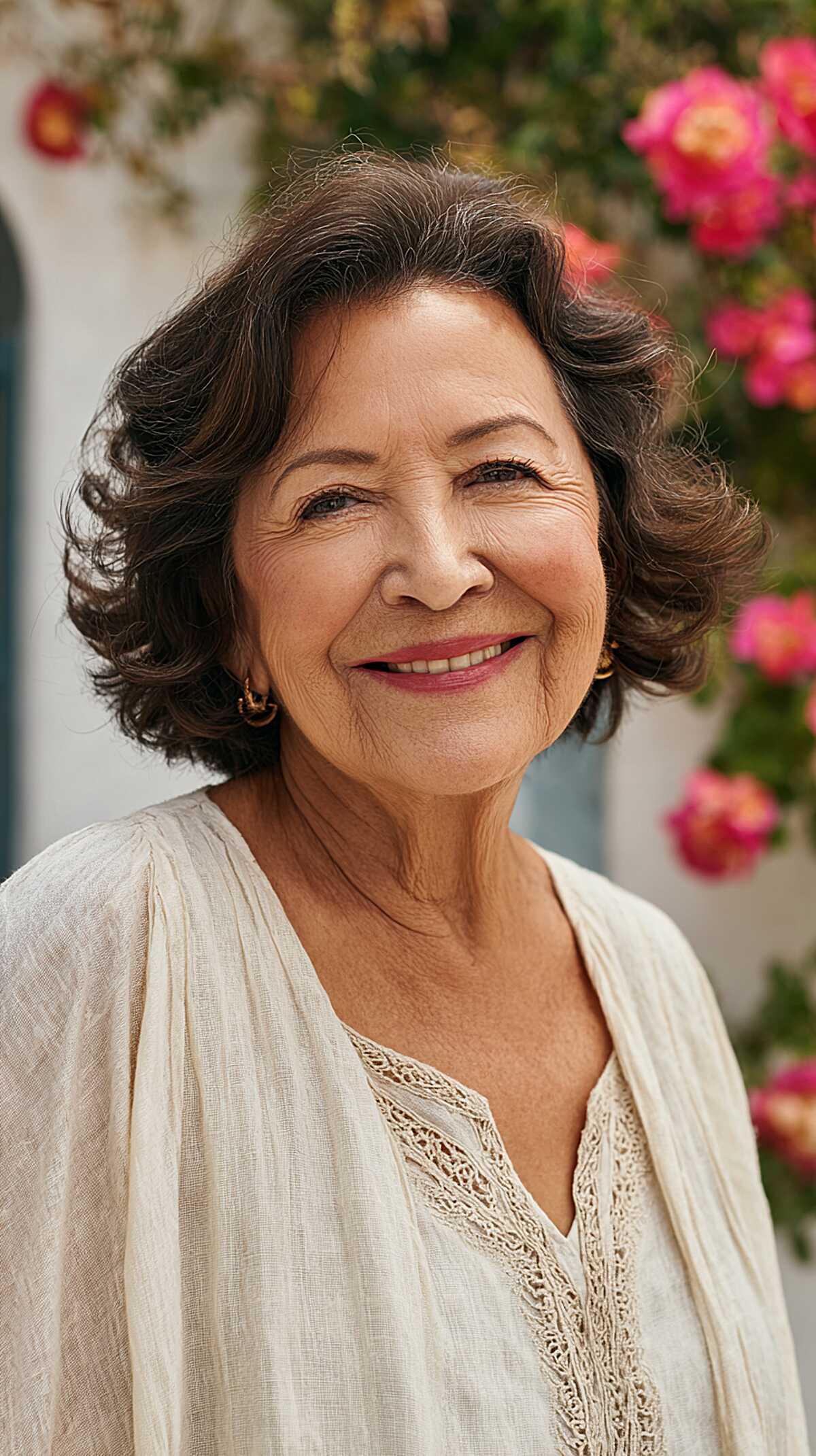 Soft Brunette Wavy Bob with Natural Texture