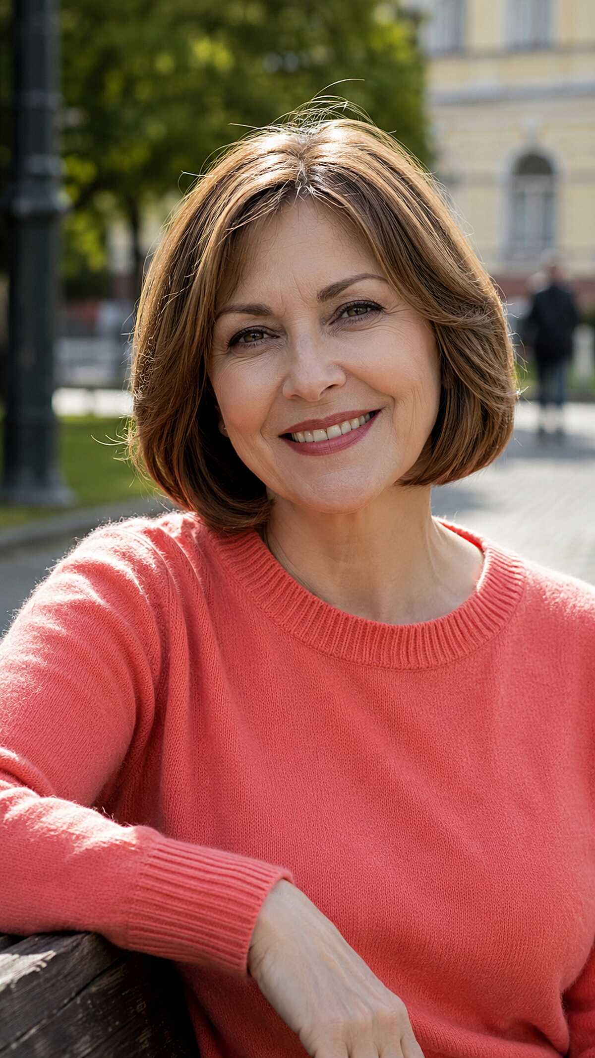 Classic Chin-Length Bob with Caramel Highlights