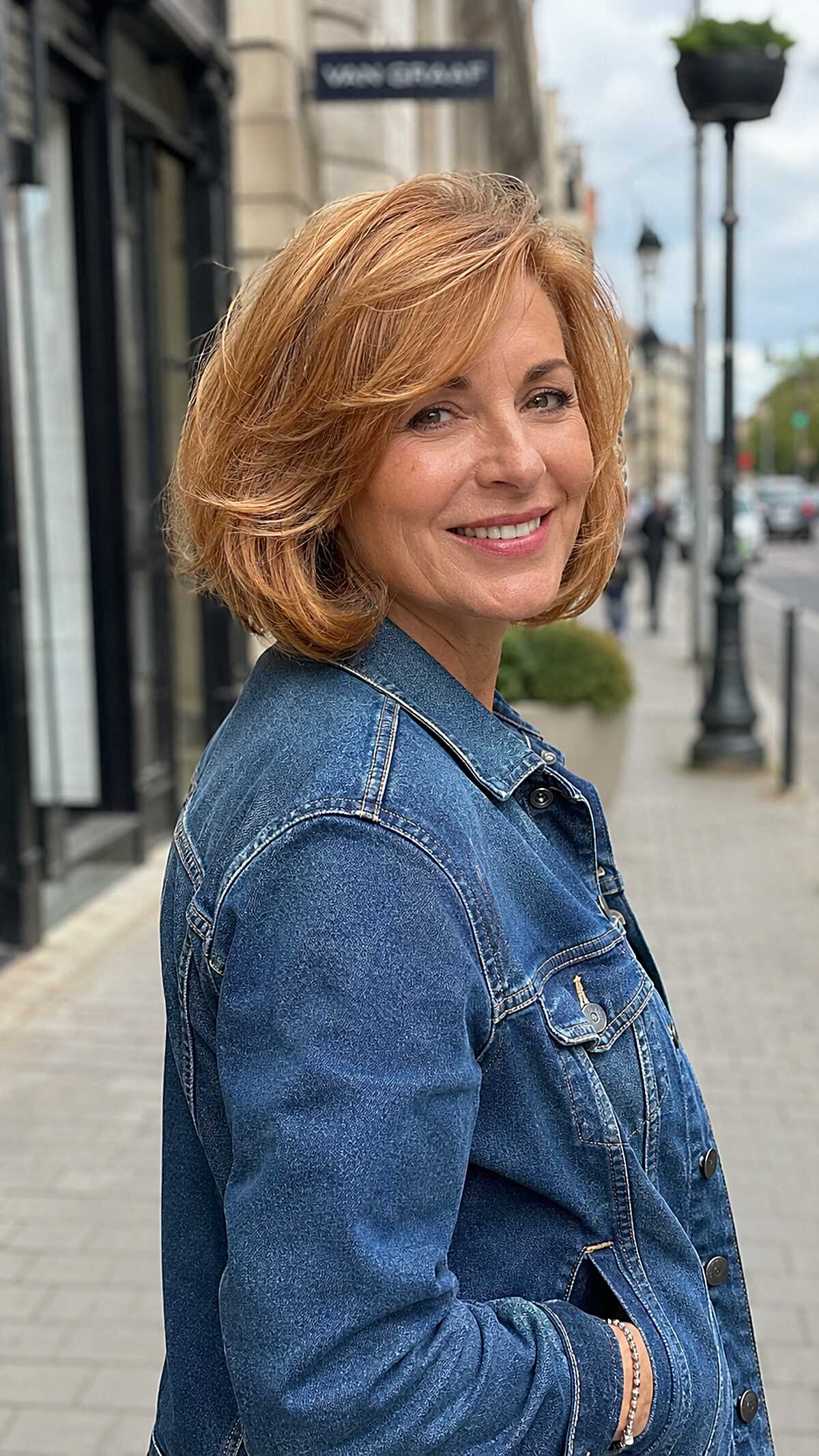 Copper Chin-Length Bob with Flipped Bouncy Edges