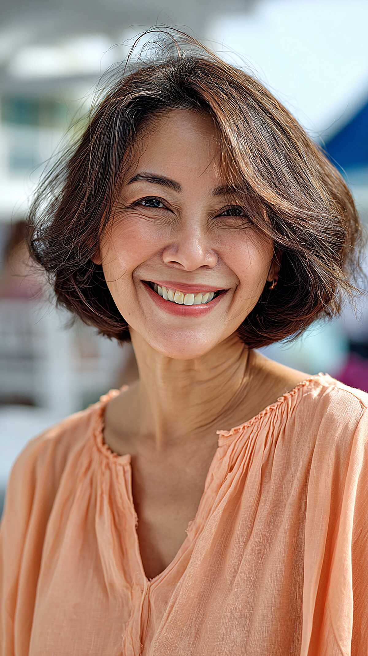 Side-Swept Chin-Length Bob with Feathered Ends