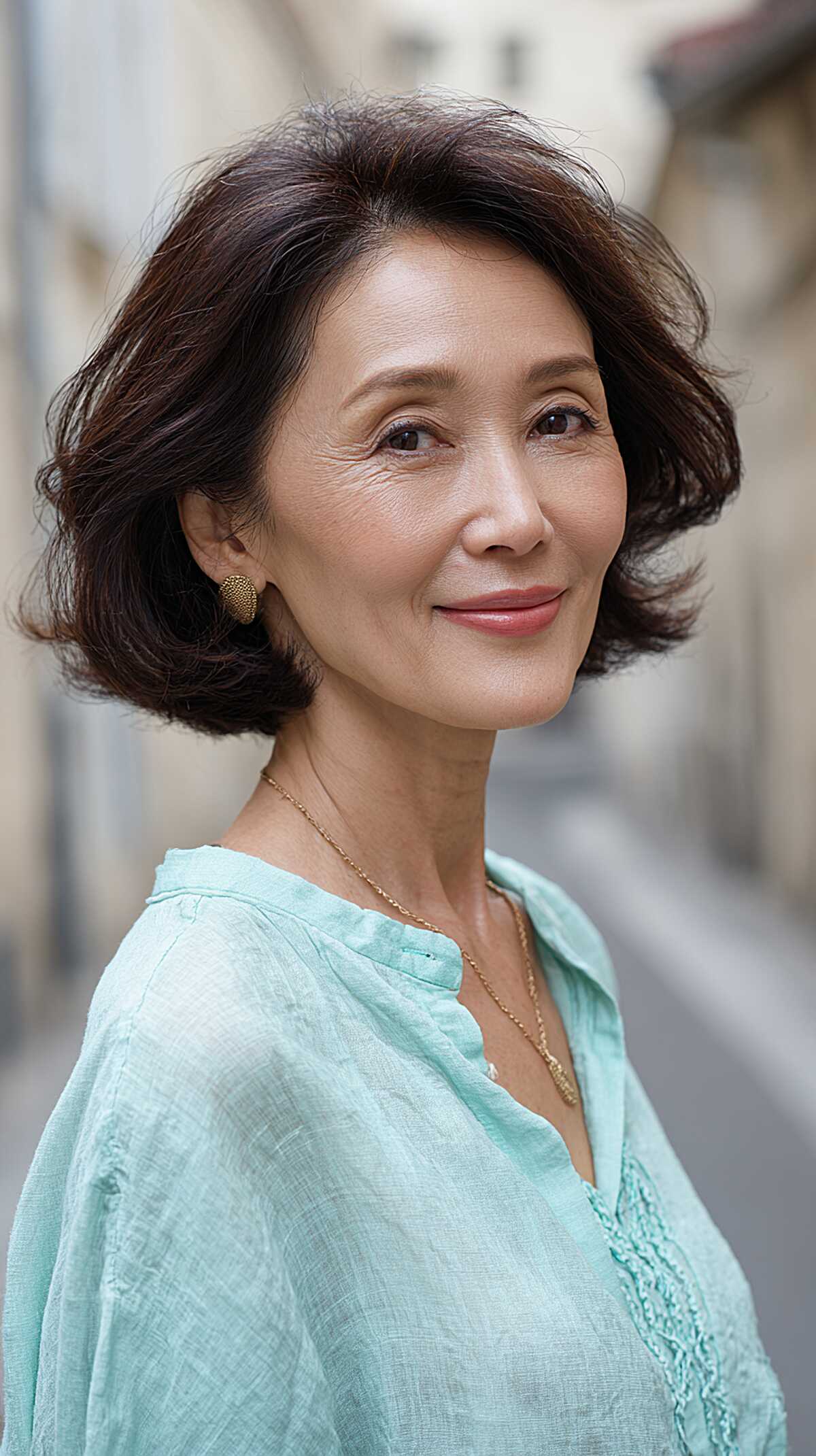 Dark Chin-Length Bob with Soft Flipped Ends and Volume